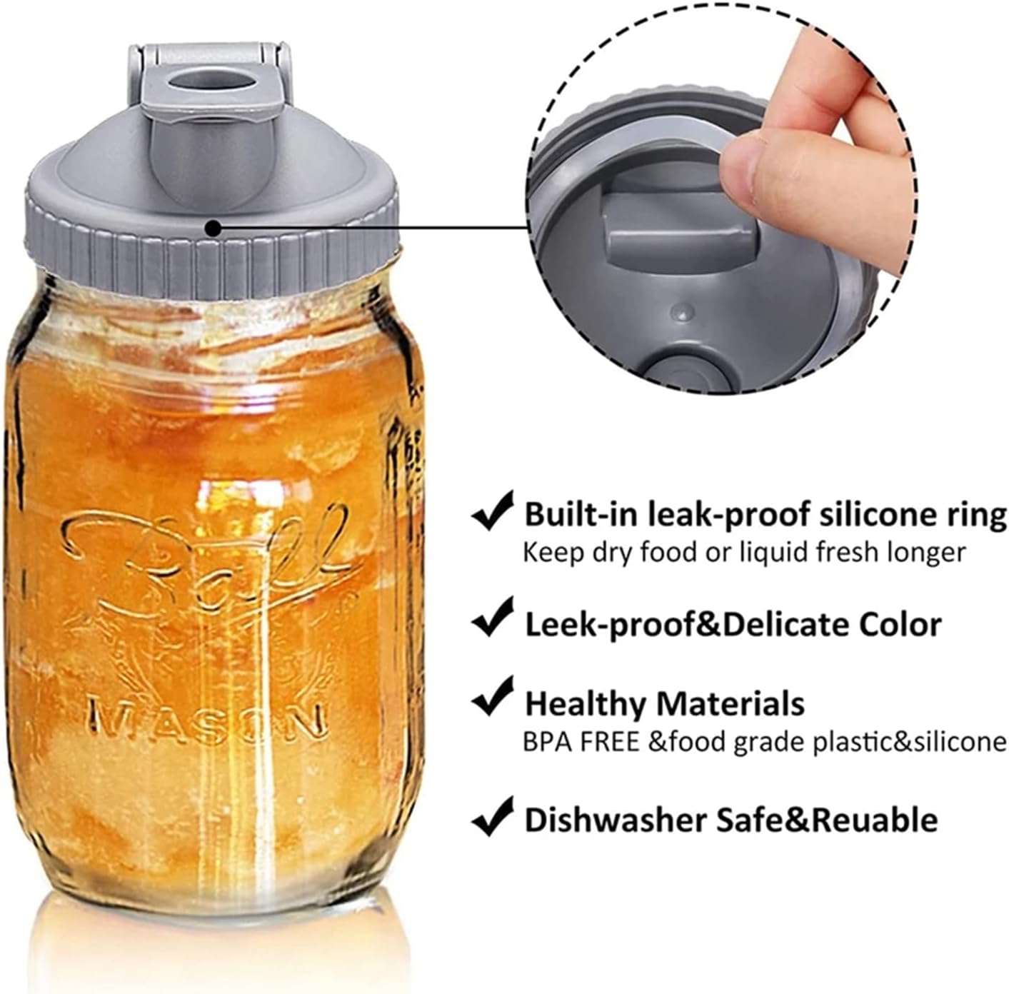 Trofa Mason Jar Lid with Handle
