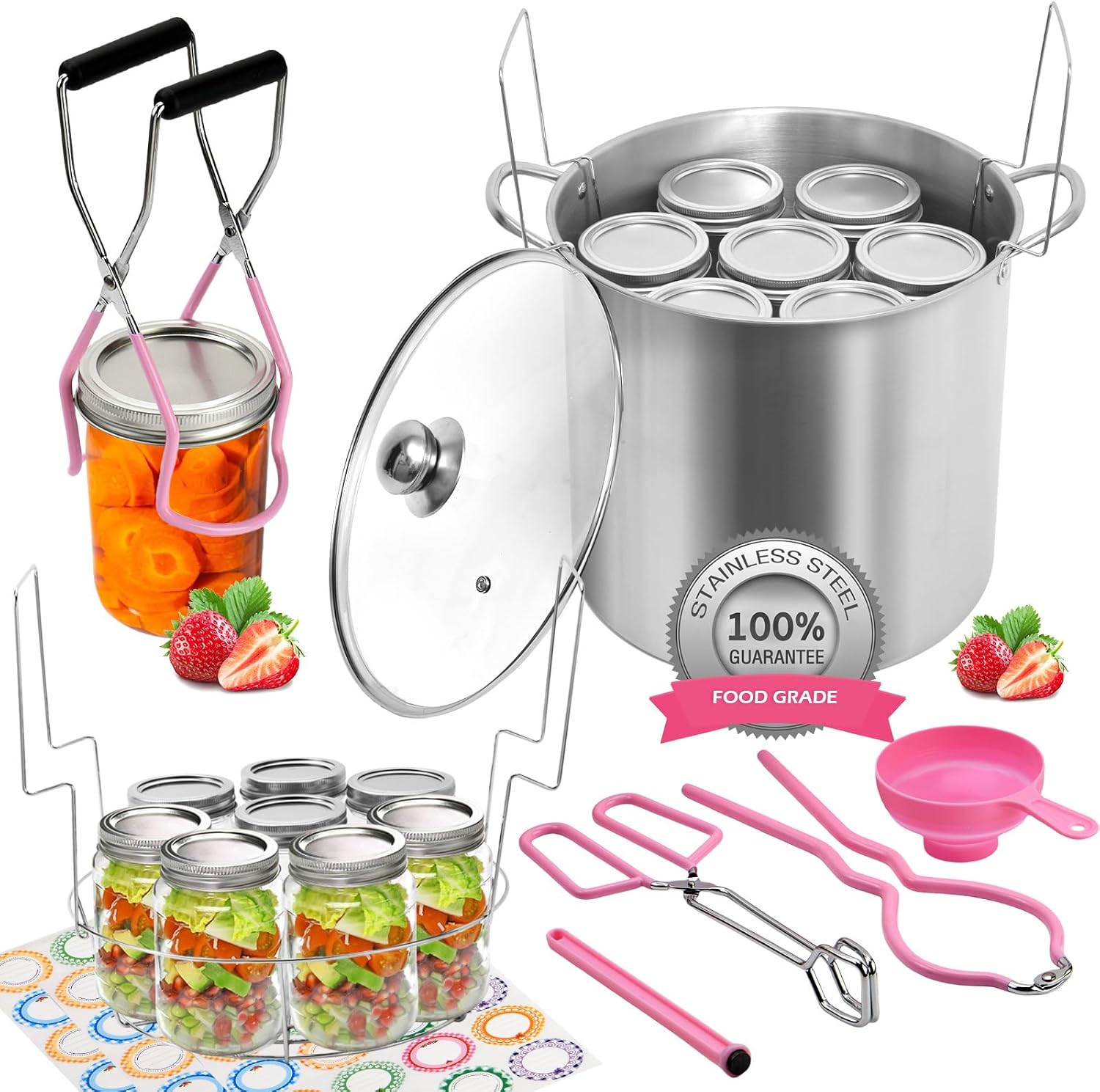 215 Quart Stainless Steel Canning Kit with Lid Rack