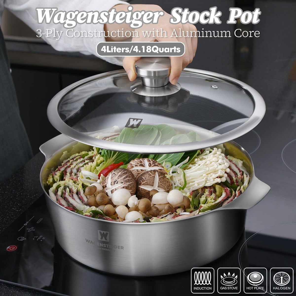 Stainless Steel 4-5 Person Casserole Durable Moist