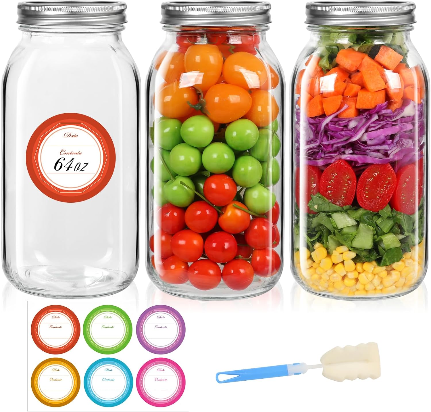 Mcupper 34 Wide Mouth Mason Jars 64 oz - Perfect Canning Solution