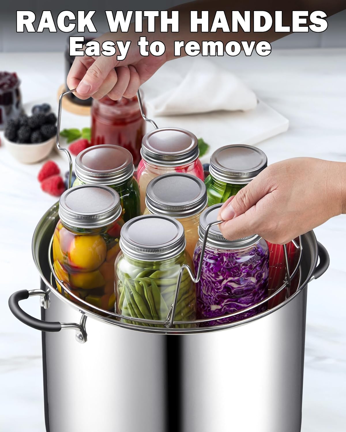 Professional 20 Quart Stockpot with Jar Rack Glass Lid