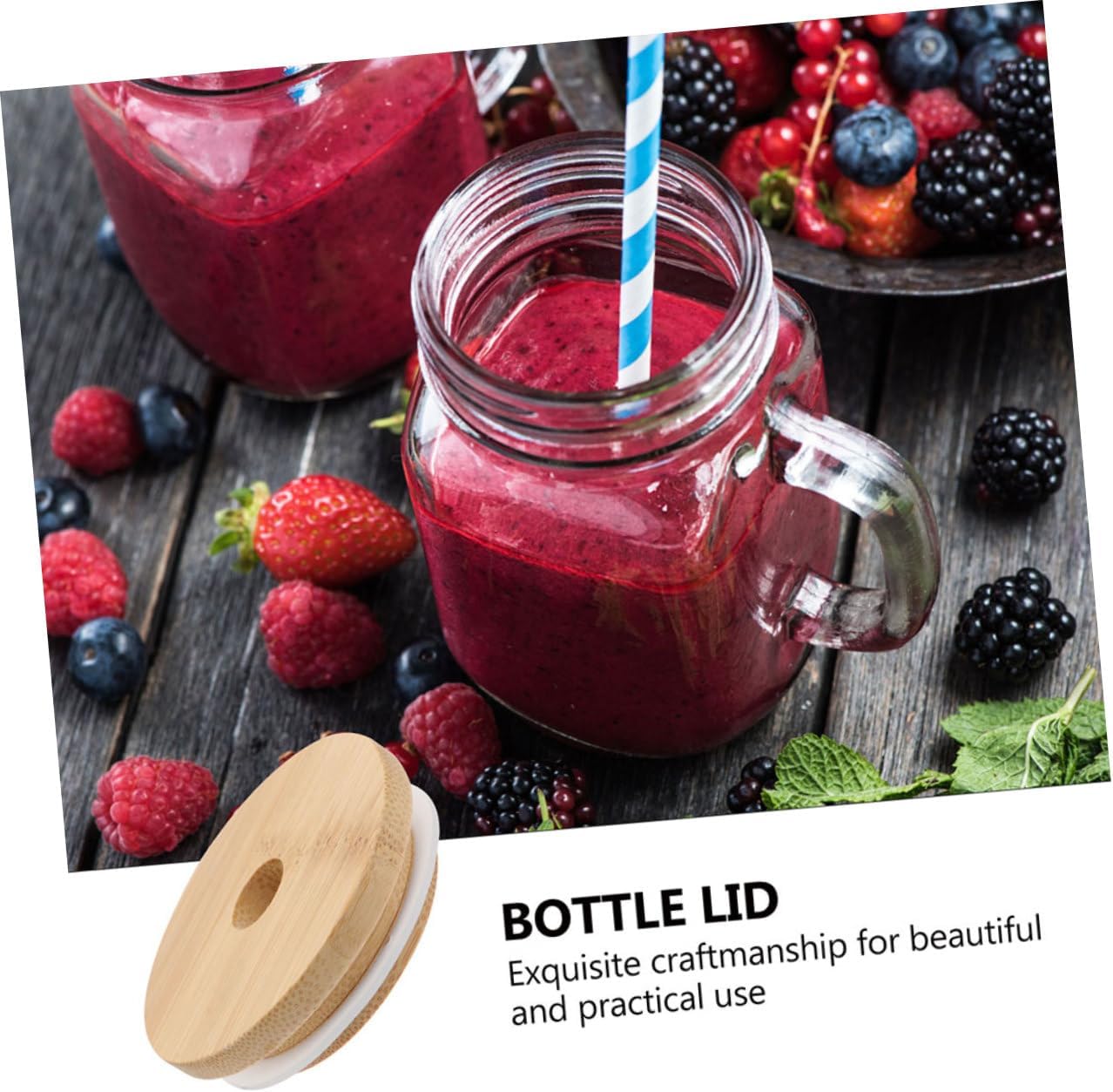 4pcs Airtight Jar Lids with Straw Hole for Mason Jars