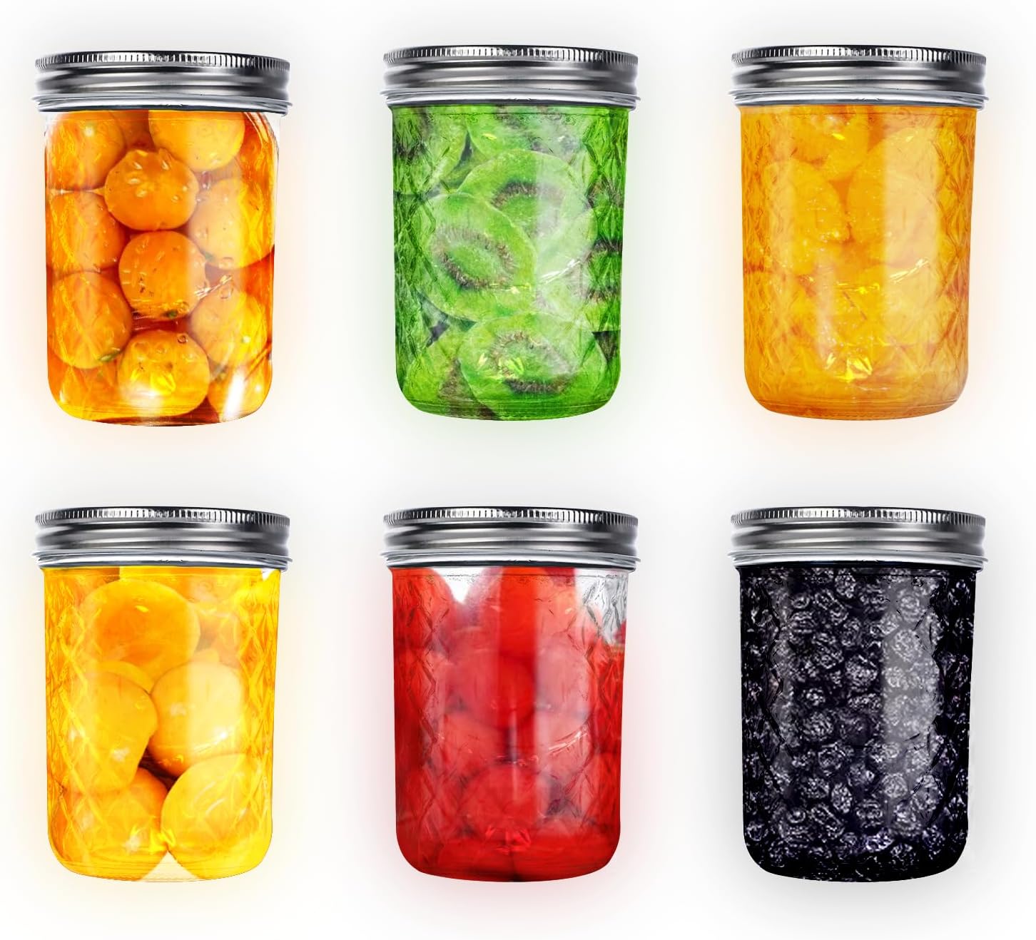 8 oz Mason Jars6-Pack Perfect for Pickling Canning