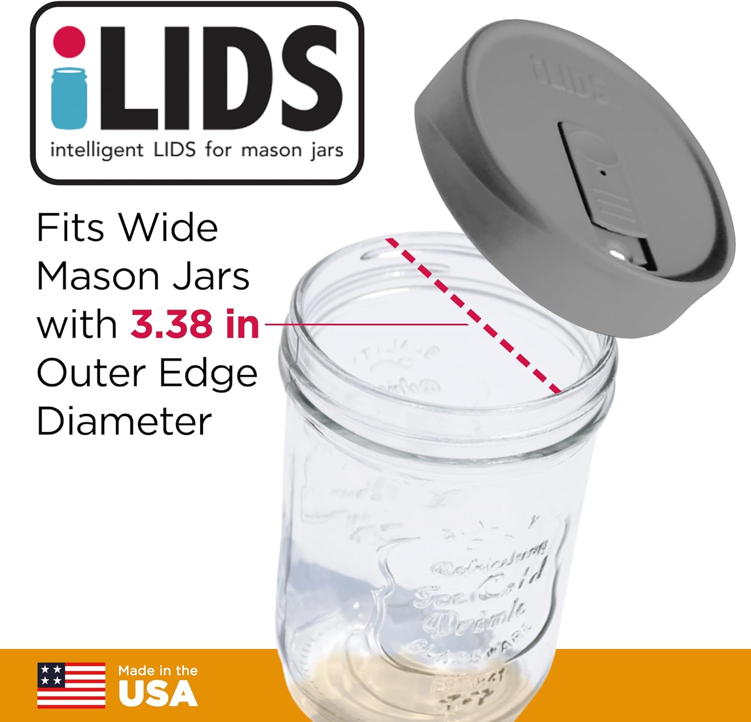 iLIDs Mason Jar Wide Mouth Lids 2 Pack