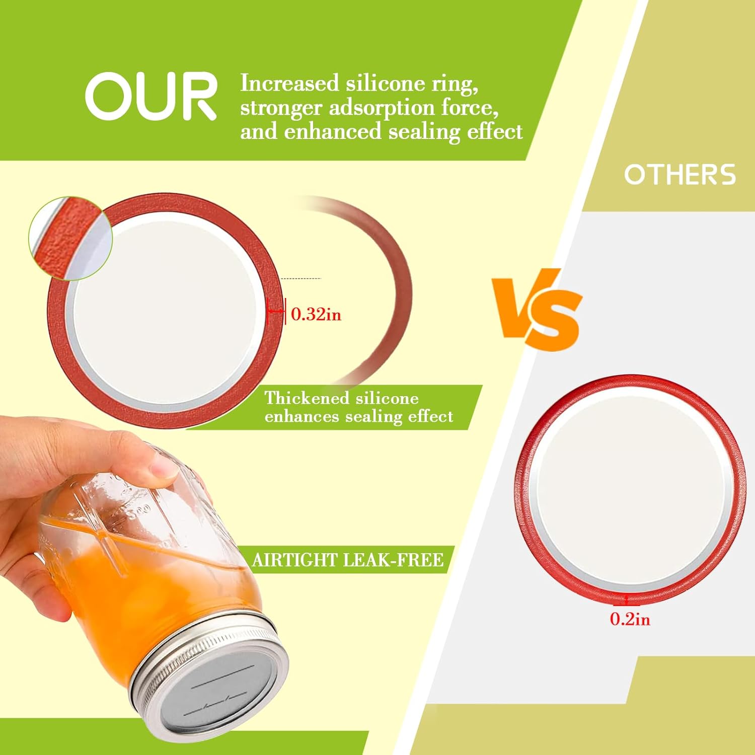 LOVE MOMENT 48PCS Canning Lids Rings for Mason Jars