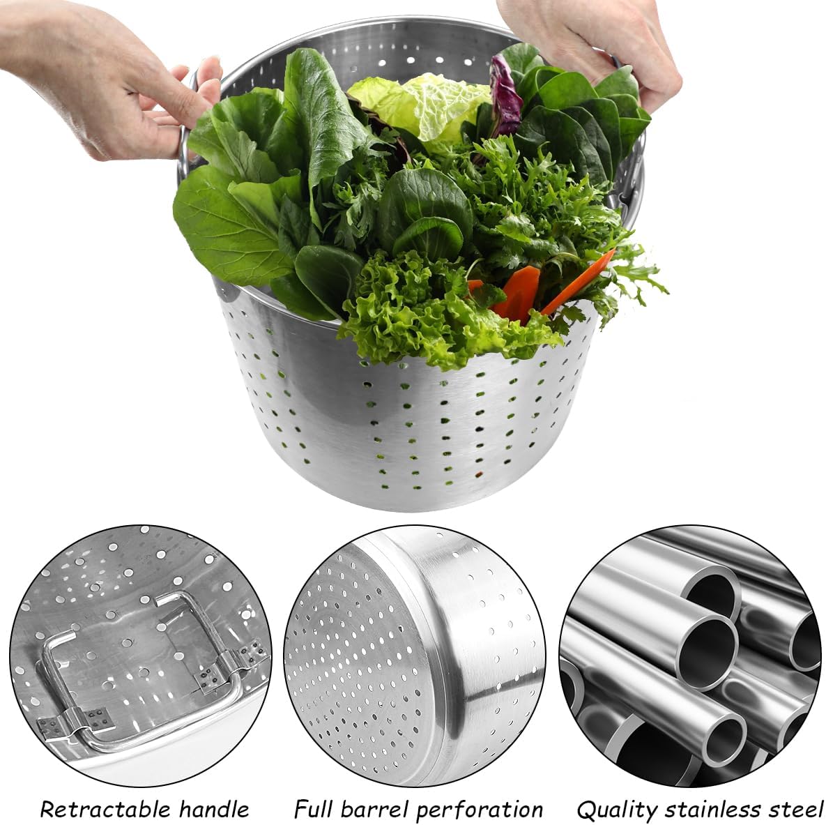 High-Quality Stainless Steel Stock Pot Steamer Basket