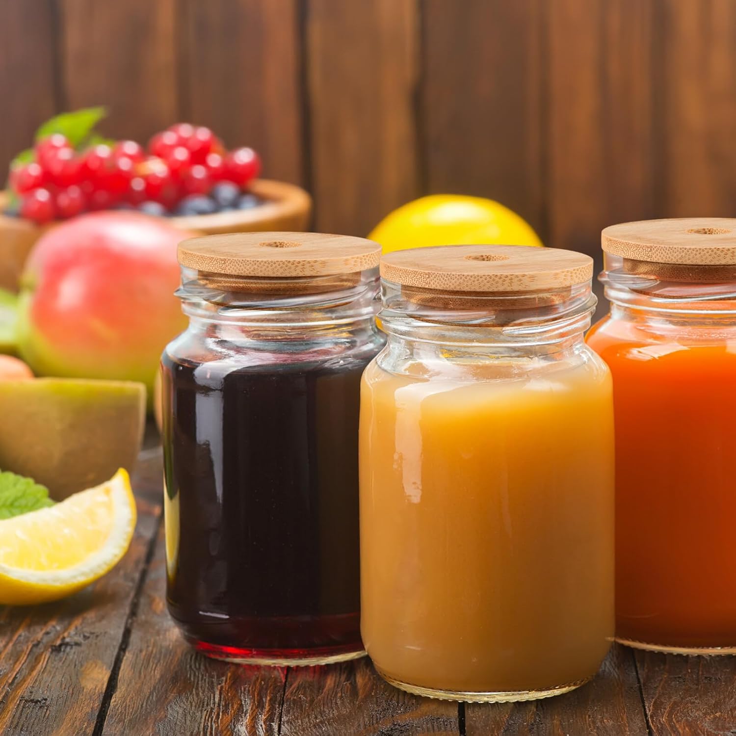 Bamboo and Silicone Yogurt Jar Lids
