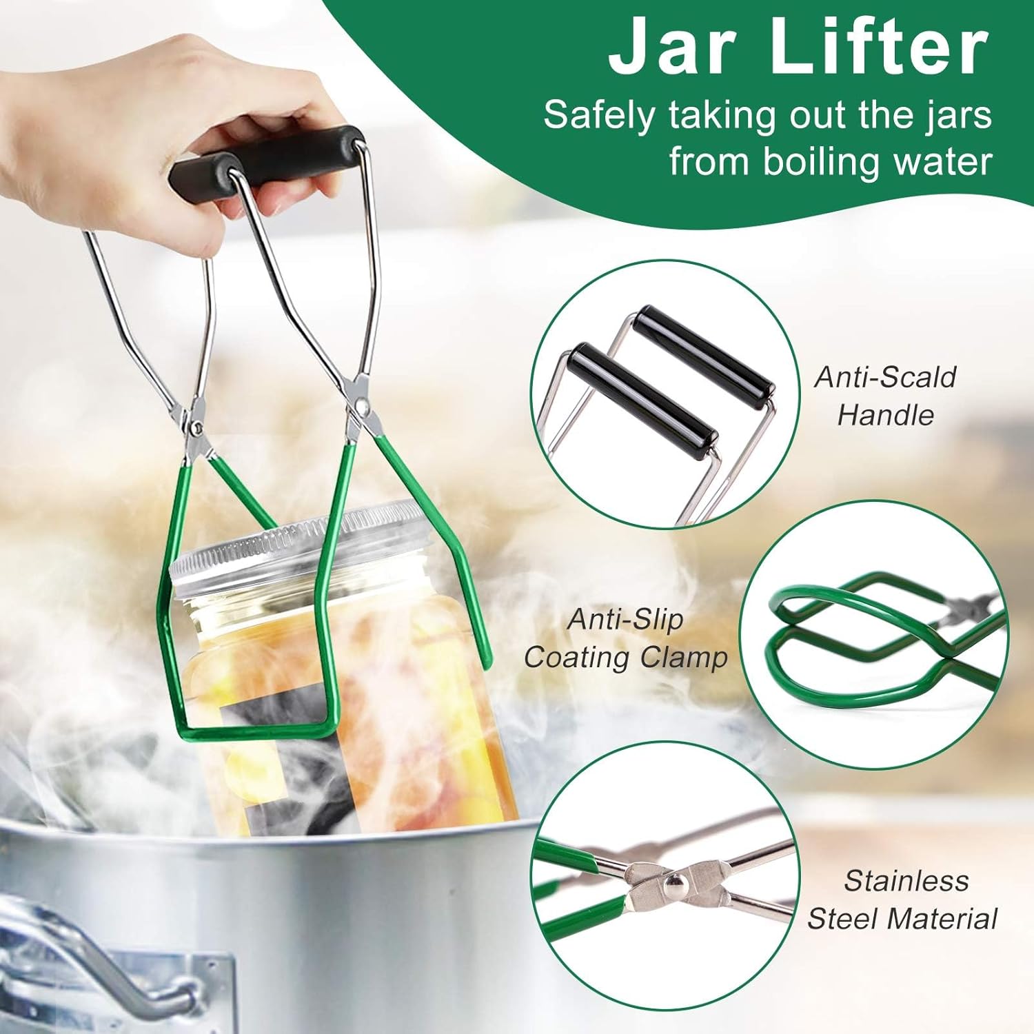 Alemard 11pc Canning Kit - Jar Lifter Lid Lifter Funnel Wrench Lids Rings