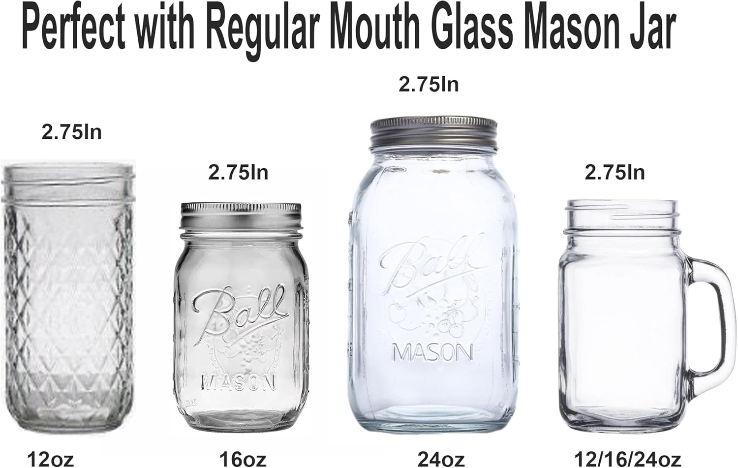 QurHapzy Mason Jar Pour Spouts2-Pack Black Dust-Free