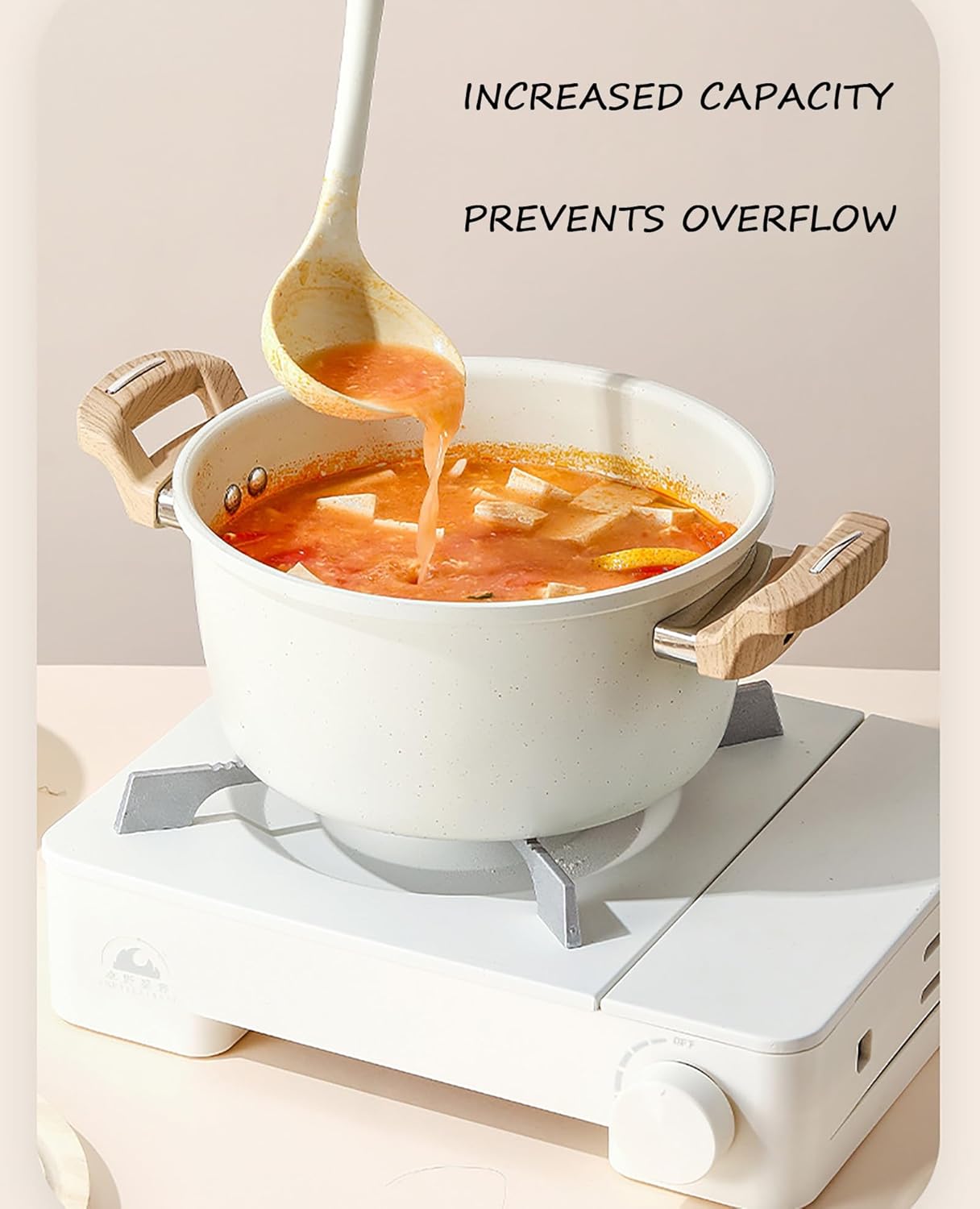 Nonstick Stock Pot with Lid Induction Compatible Cooker Durable Professional Use