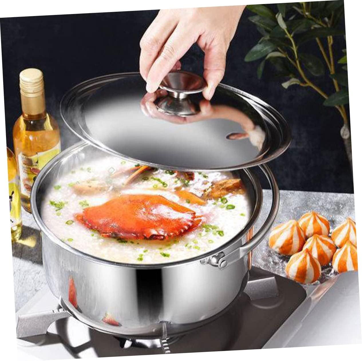Cozy Multi-Purpose Stainless Steel Cooking Pot and Serving Bowl