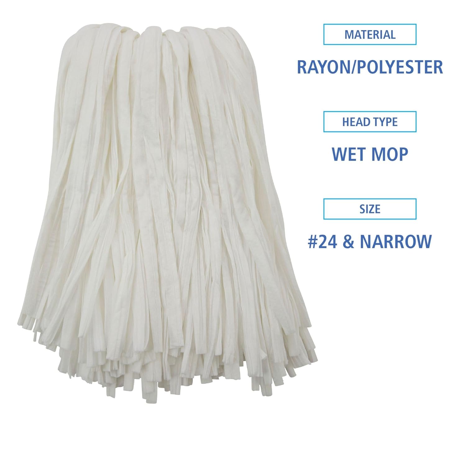 Boardwalk Cut-End Wet Mop Head No 24 White 12Carton