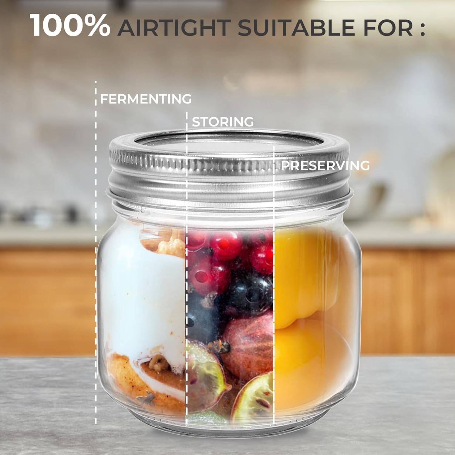 Mini Mason Jars with Labels 6-Pack