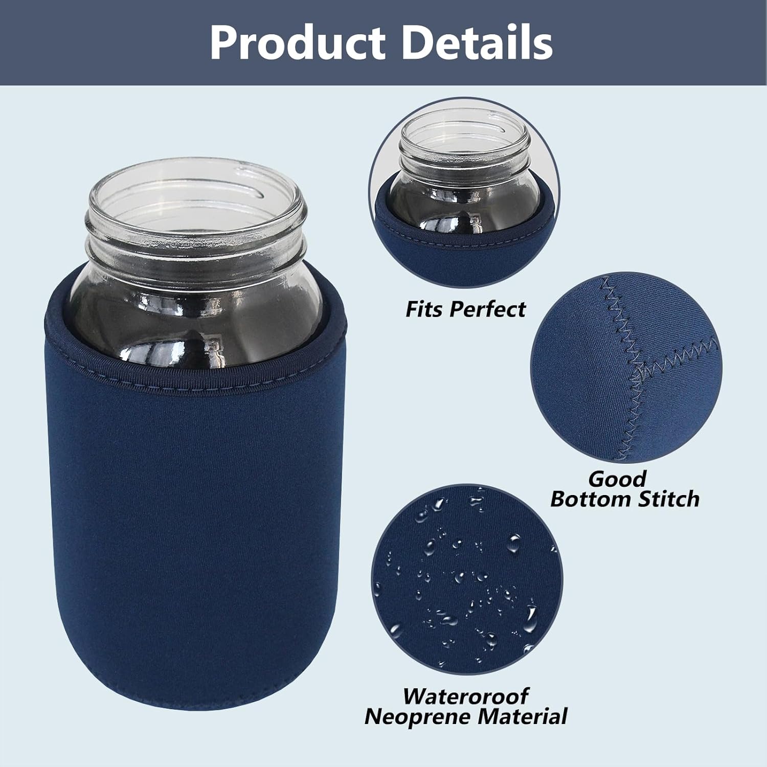 32 oz Mason Jar Sleeves Insulated Neoprene Canning Covers for Home sideline