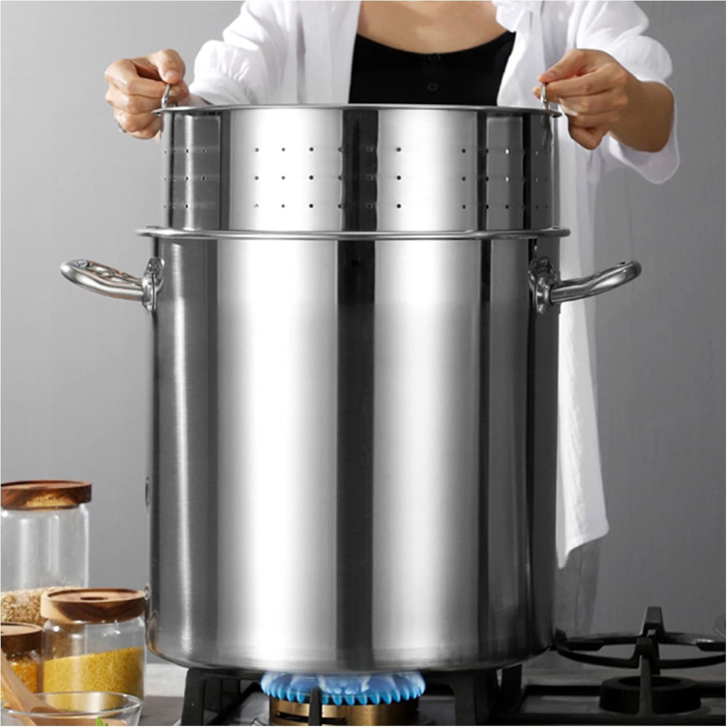 5-Piece Stainless Steel Provench Stockpot Set for Outdoor Cooking