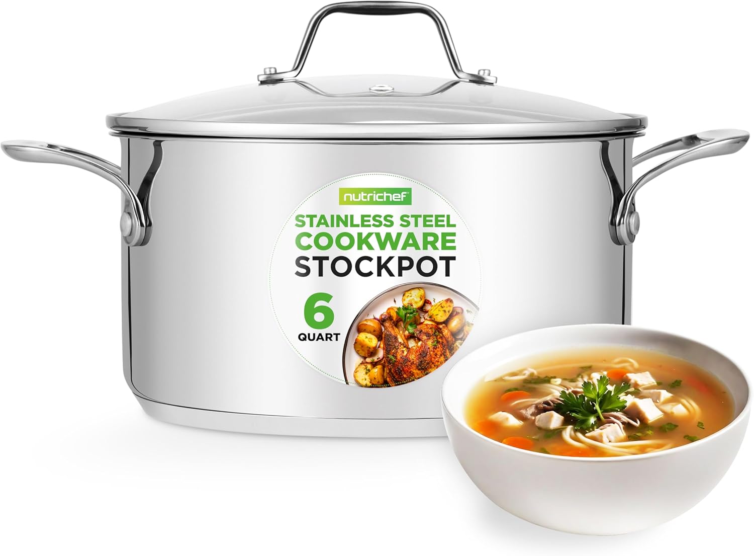 6-Quart Stainless Steel Stock Pot by NutriChef