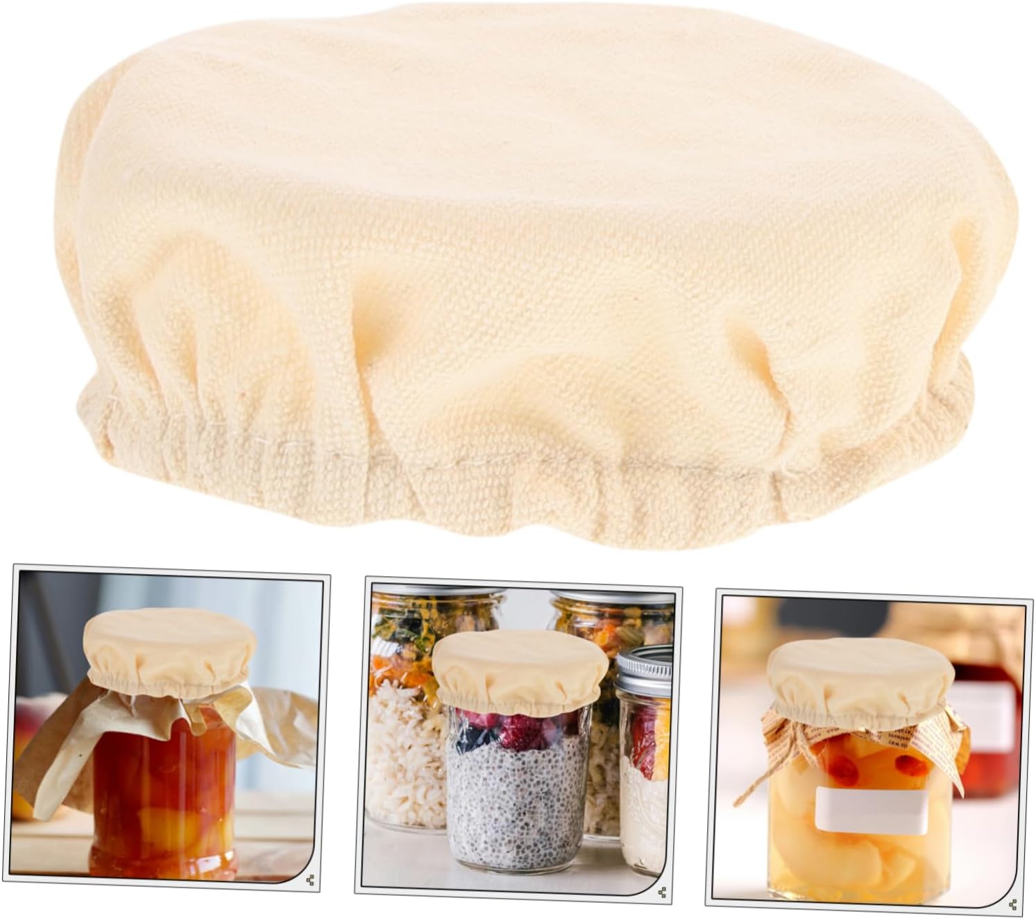 GRIRIW 8-Piece Reusable Jar Lids Cloth Cover