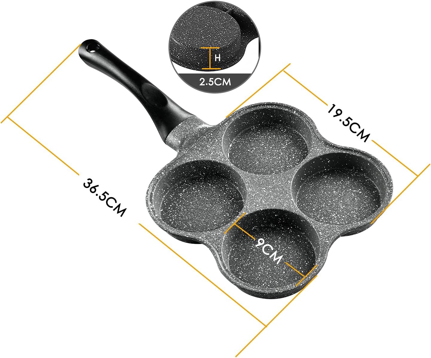 Buecmue Rustless Non-Stick Frying Pan for Home Cooking