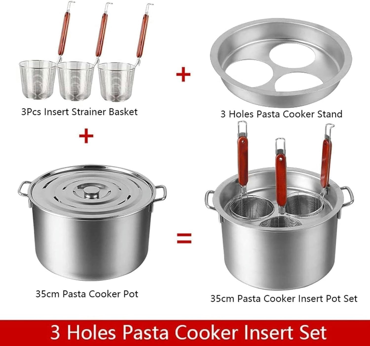 Premium stainless steel pasta cooker set for home restaurant use