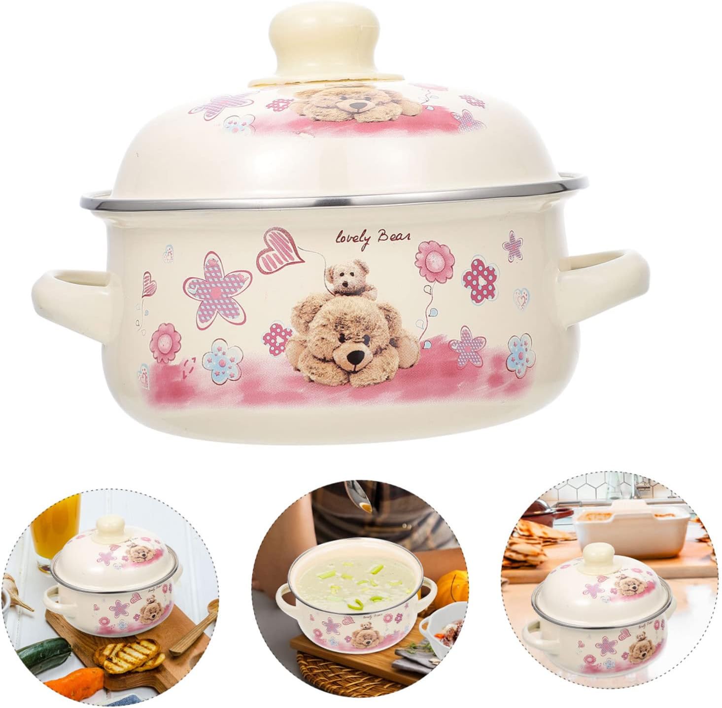 Sleek Enamel Stockpot with Lid for Easy Cooking