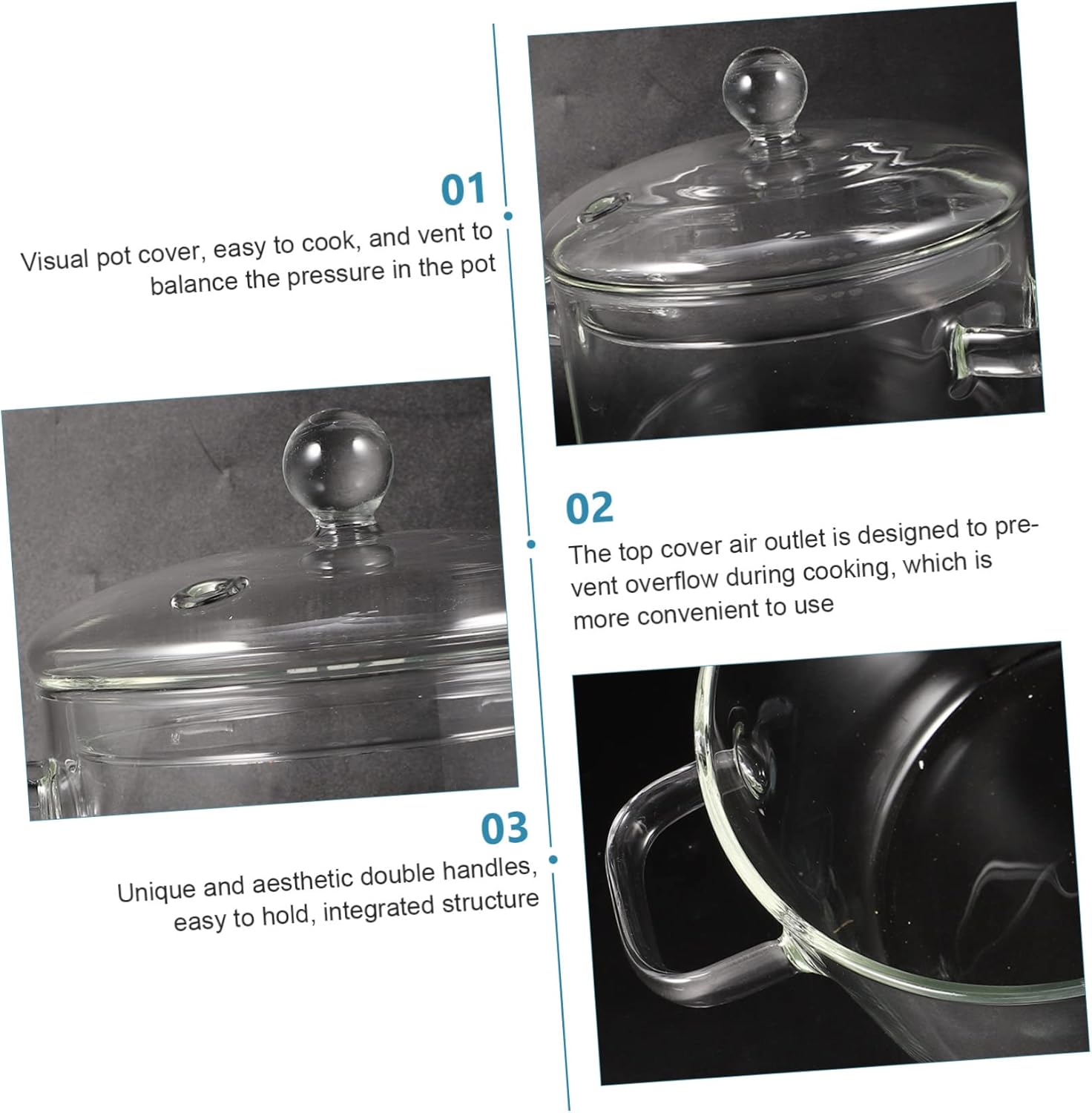DECHOUS High Borosilicate Glass Stockpot