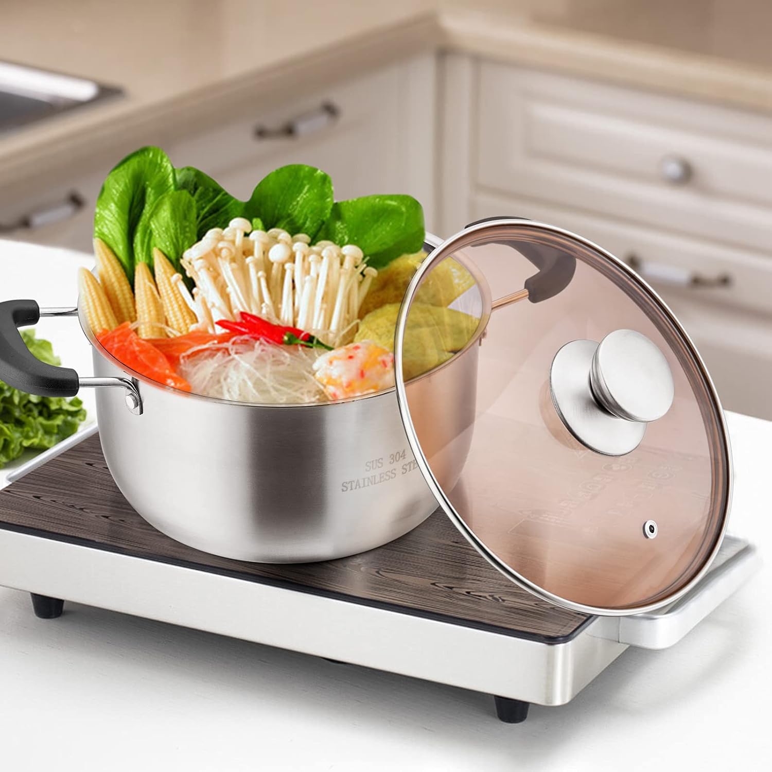 TeamFar 3 Quart Stock Pot Stainless Steel