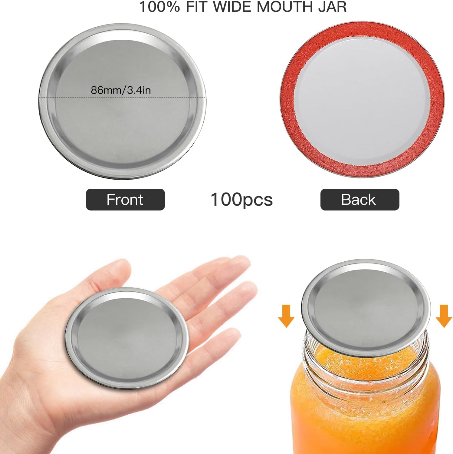 100-Count Wide Mouth Canning Lids