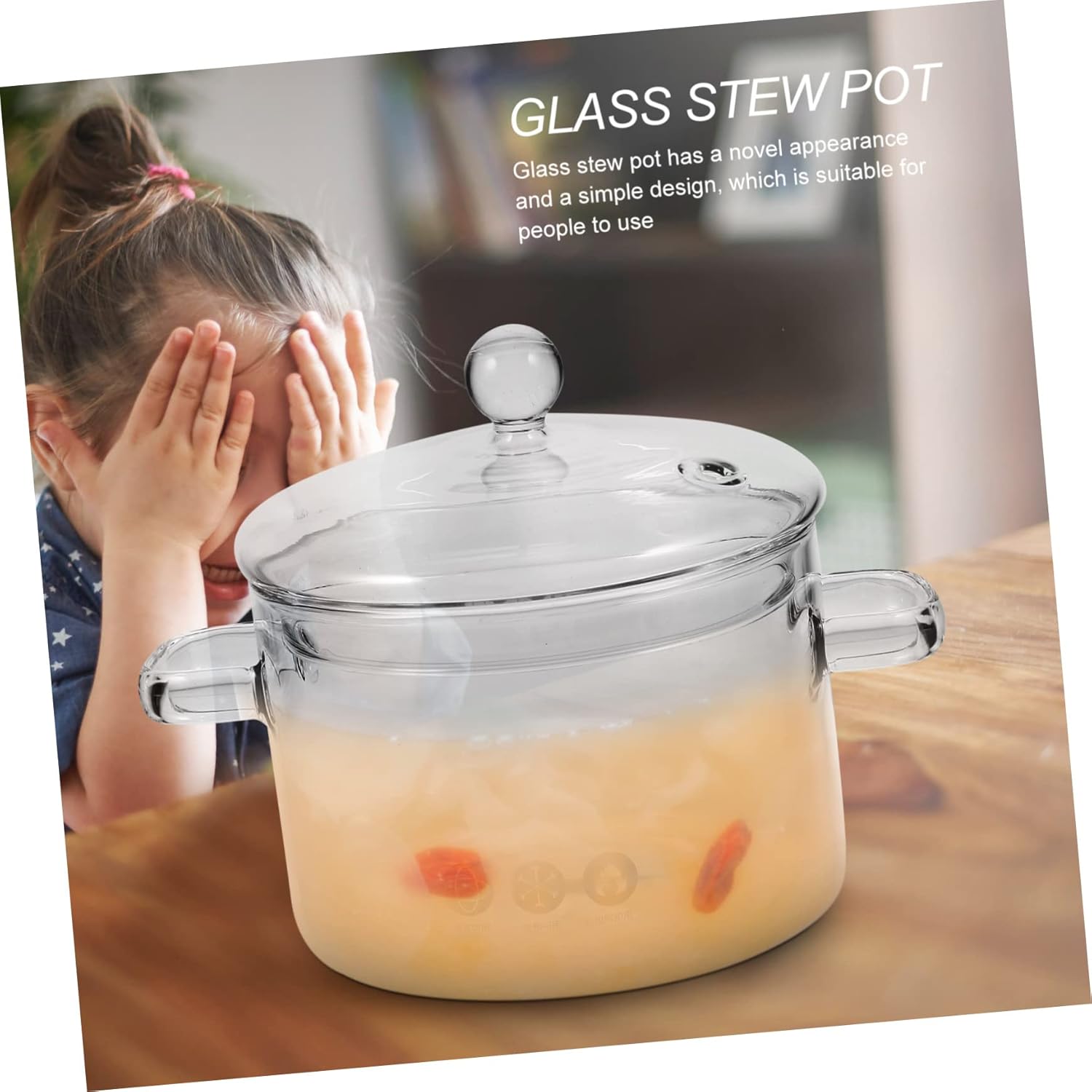 BrightFUFU 1500ml Glass Stew Cooker