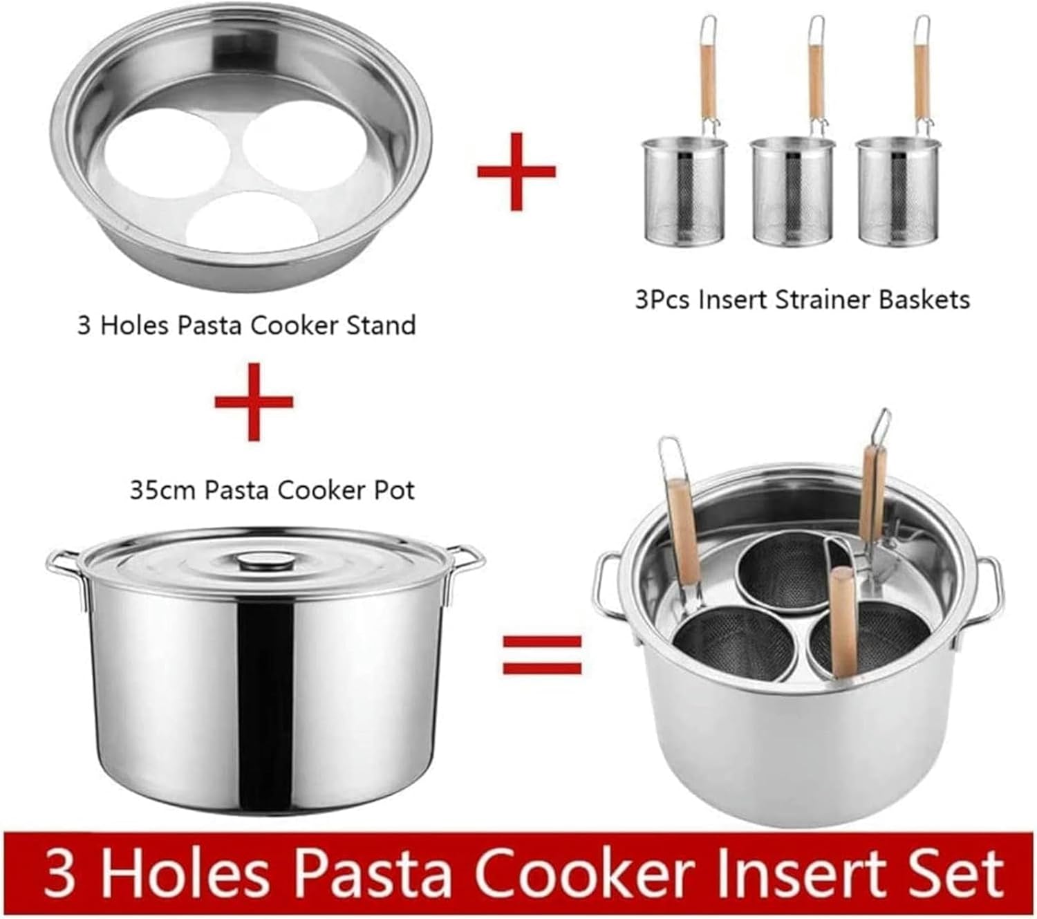 Sturdy Stainless Steel Pasta Cooker Set