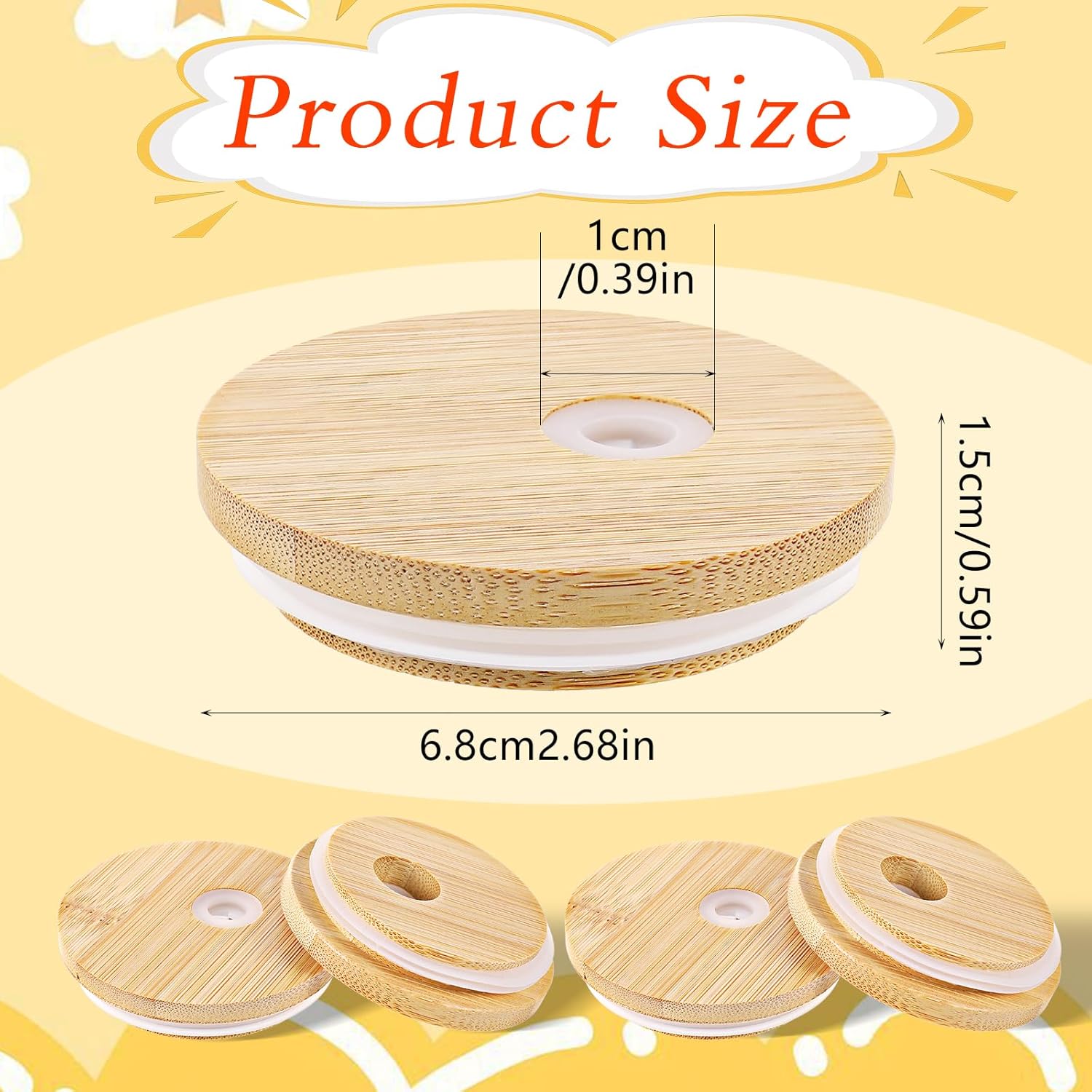 Bamboo Mason Jar Lids