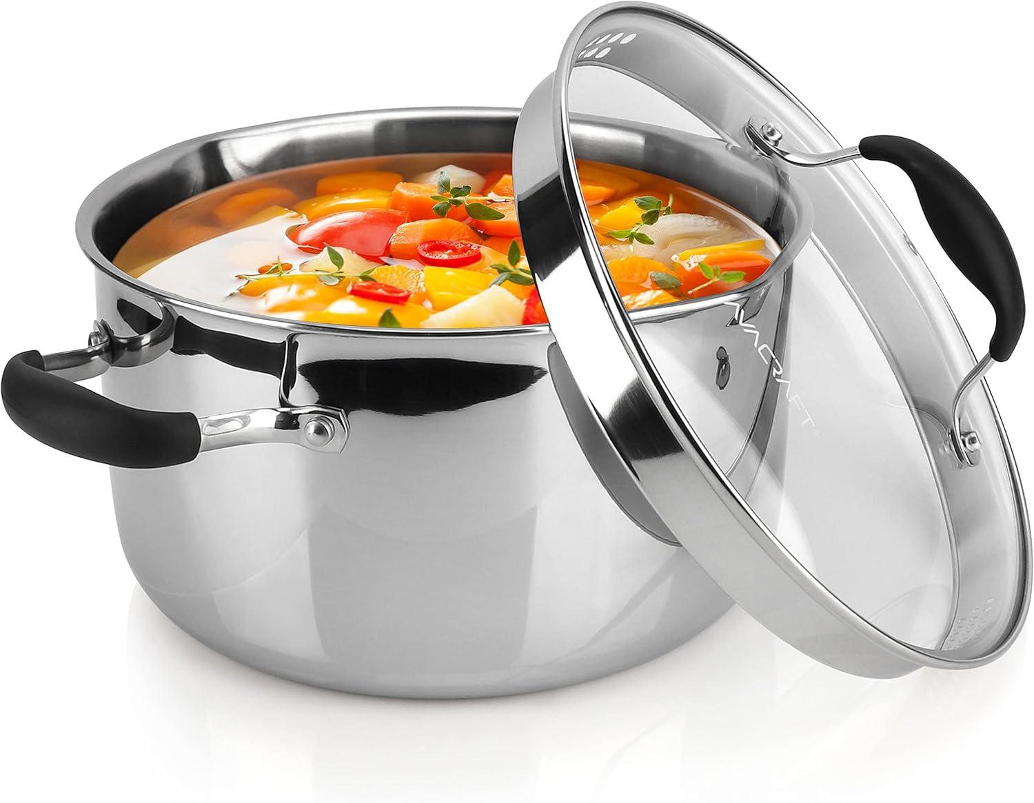6 qt 1810 SS Stockpot with Glass Lid