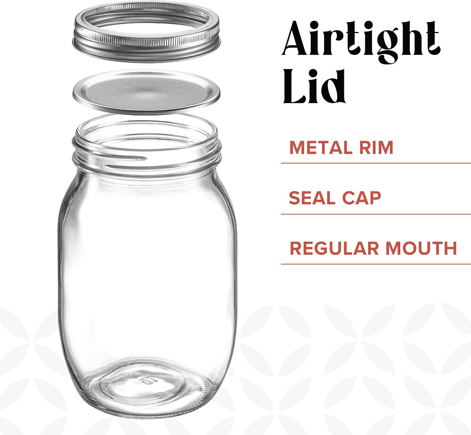 16oz Glass Mason Jars with Lids for Canning Preserving Meal Prep