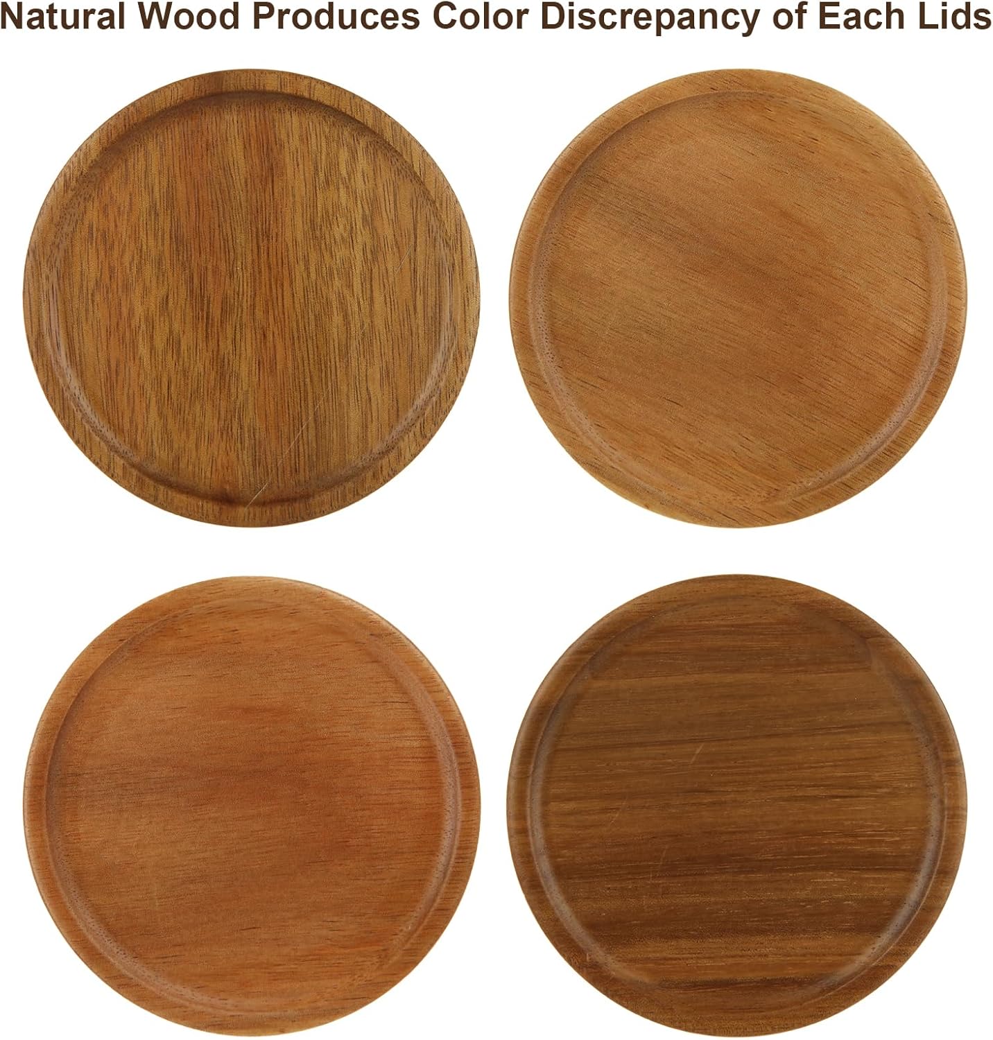 12PCS Acacia Wooden Mason Jar Lids