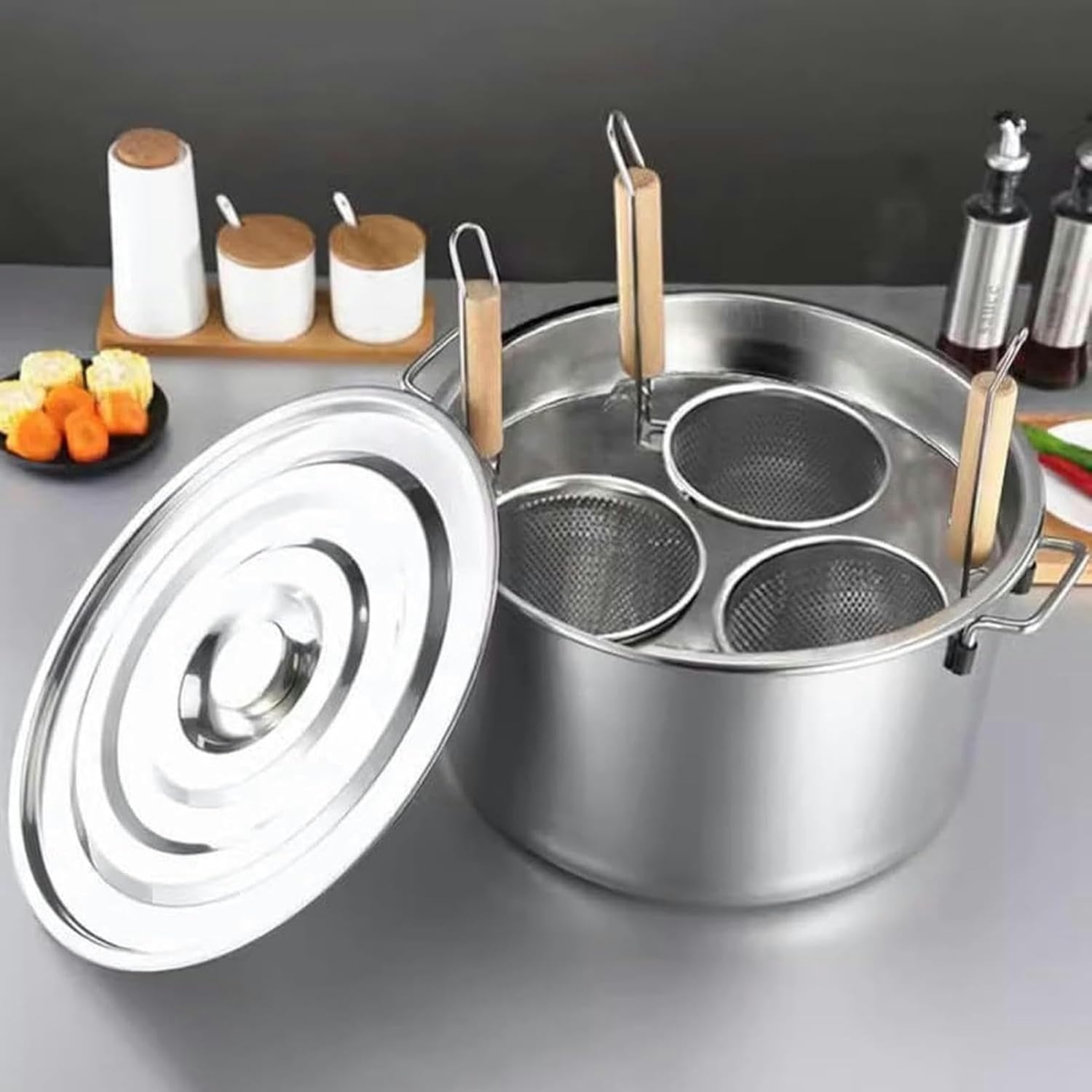 UNbit 5-Hole Stockpot with Divider Colander and Strainer