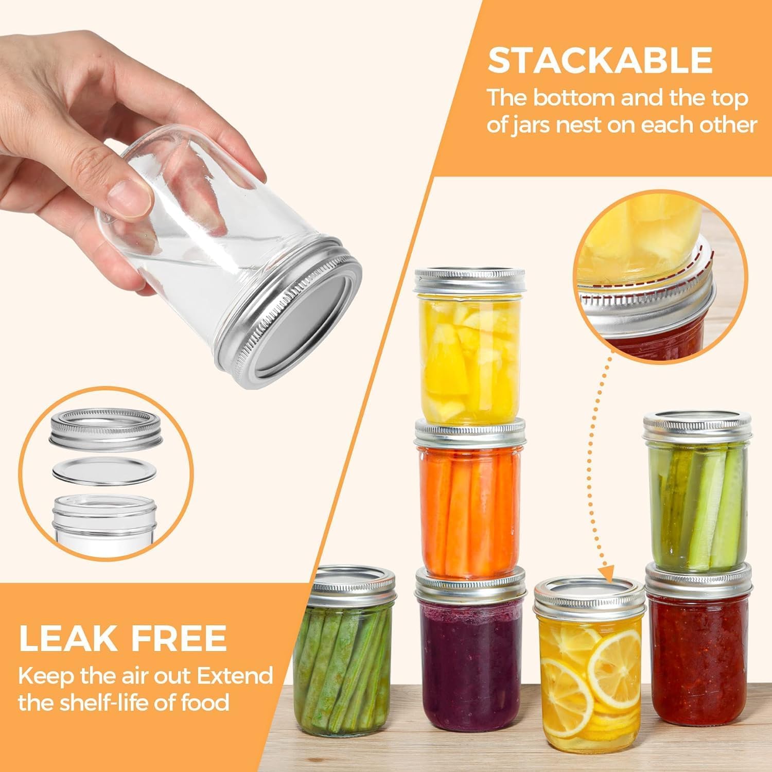 ComSaf Small Mason Jars Sealed Preserving Perfectly