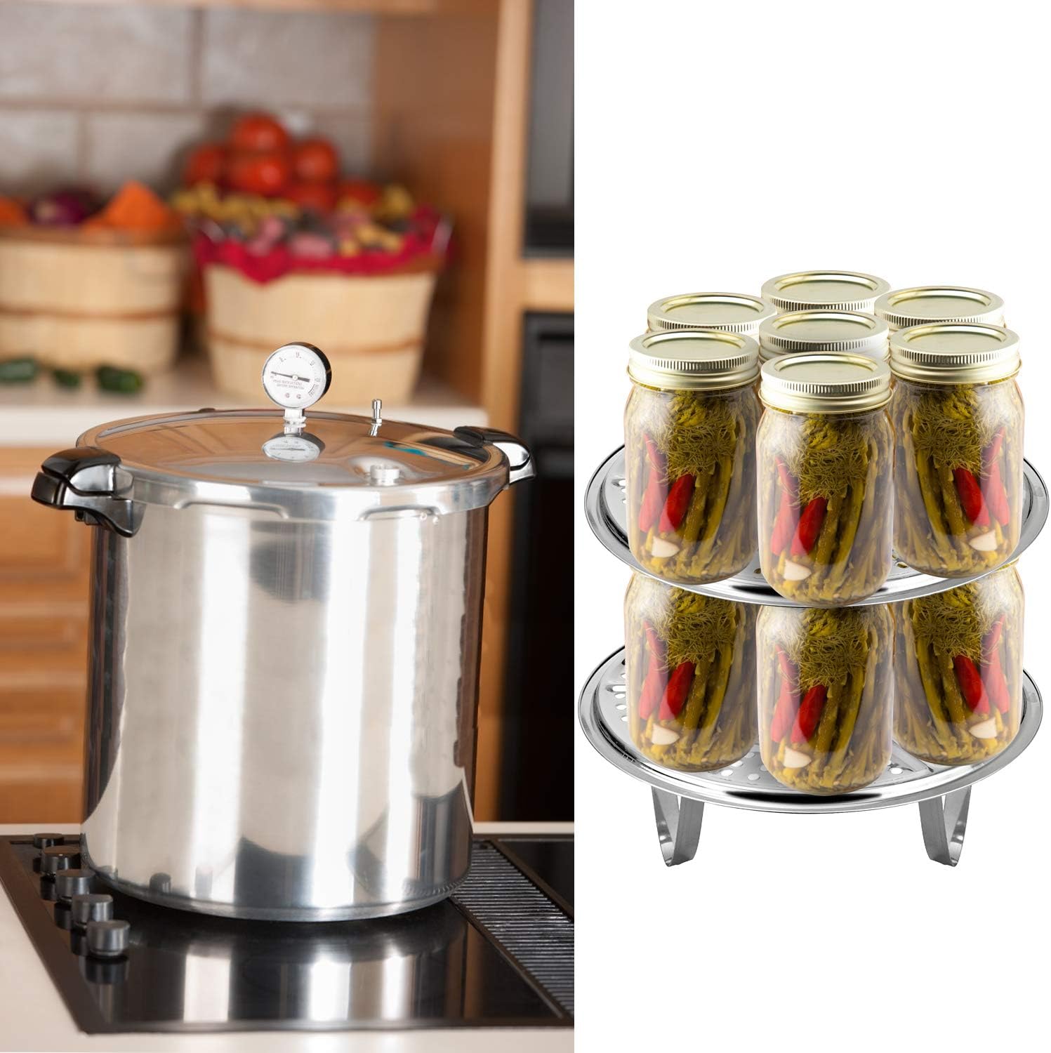 PARKROYAL 11-Inch Pressure Cooker Canner Rack with Detachable Legs