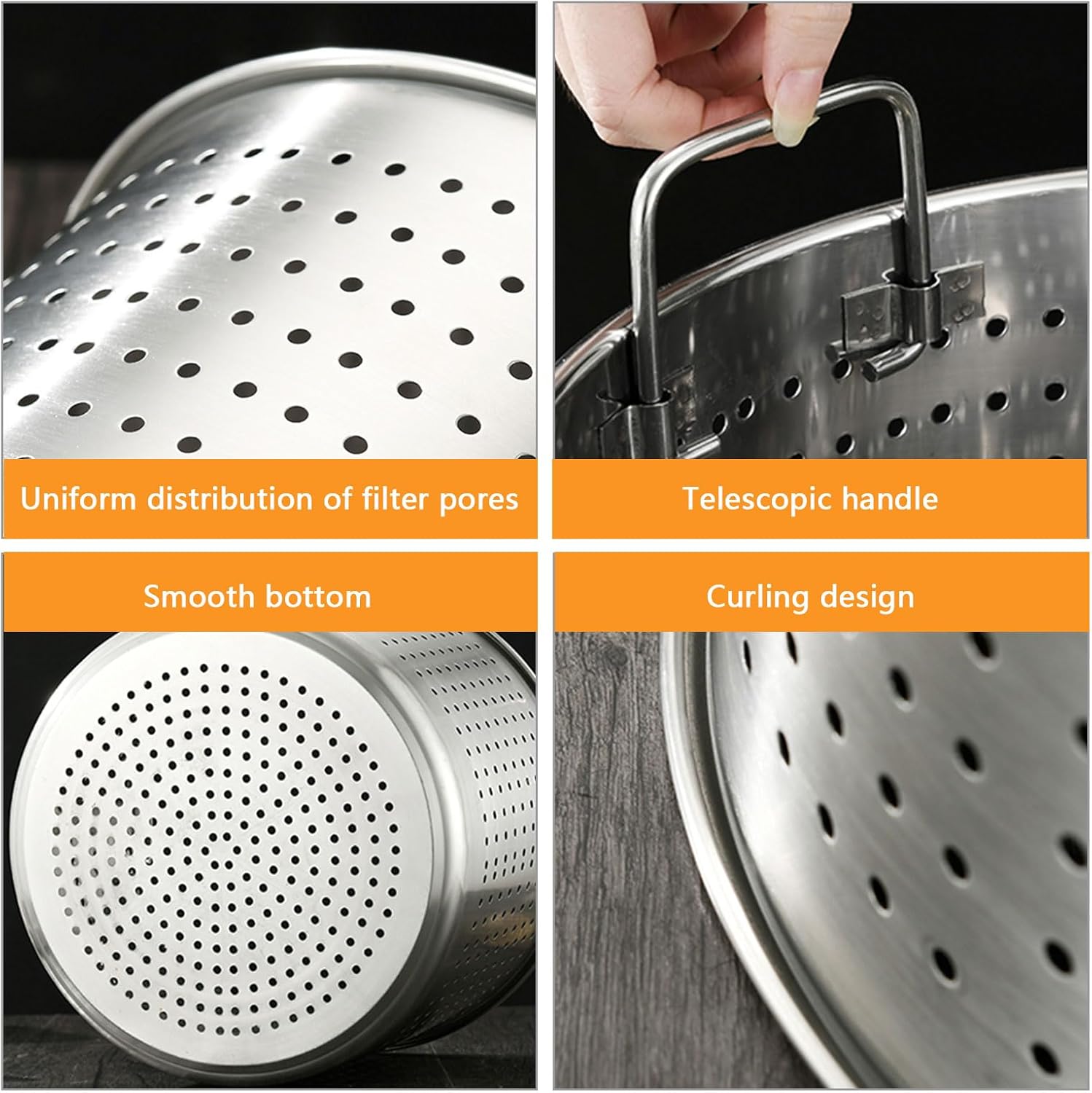 AIZYR 35cmx35cm Stainless Steel Stockpot for Boiling Seafood Turkeys
