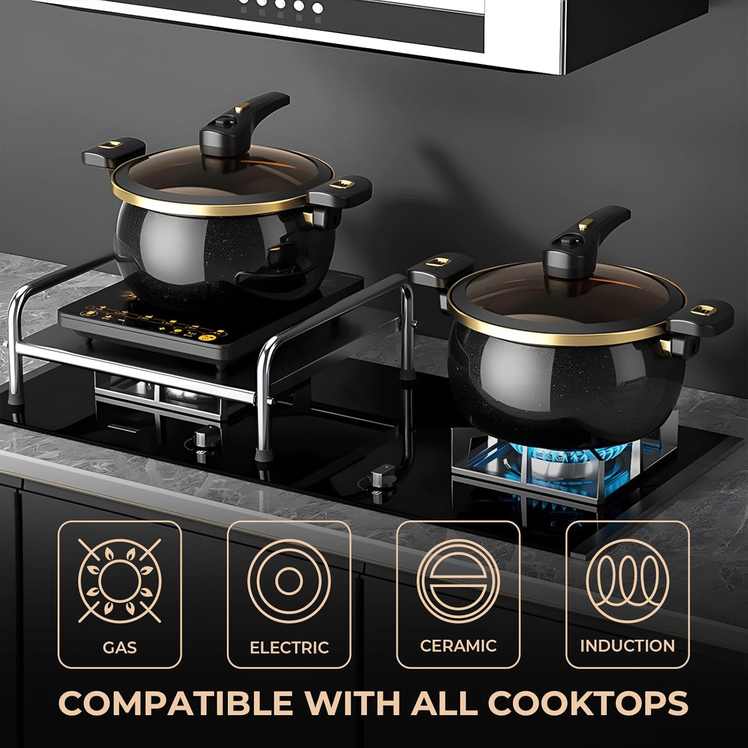 HC Nontouch Nonstick Ceramic Stockpot Black