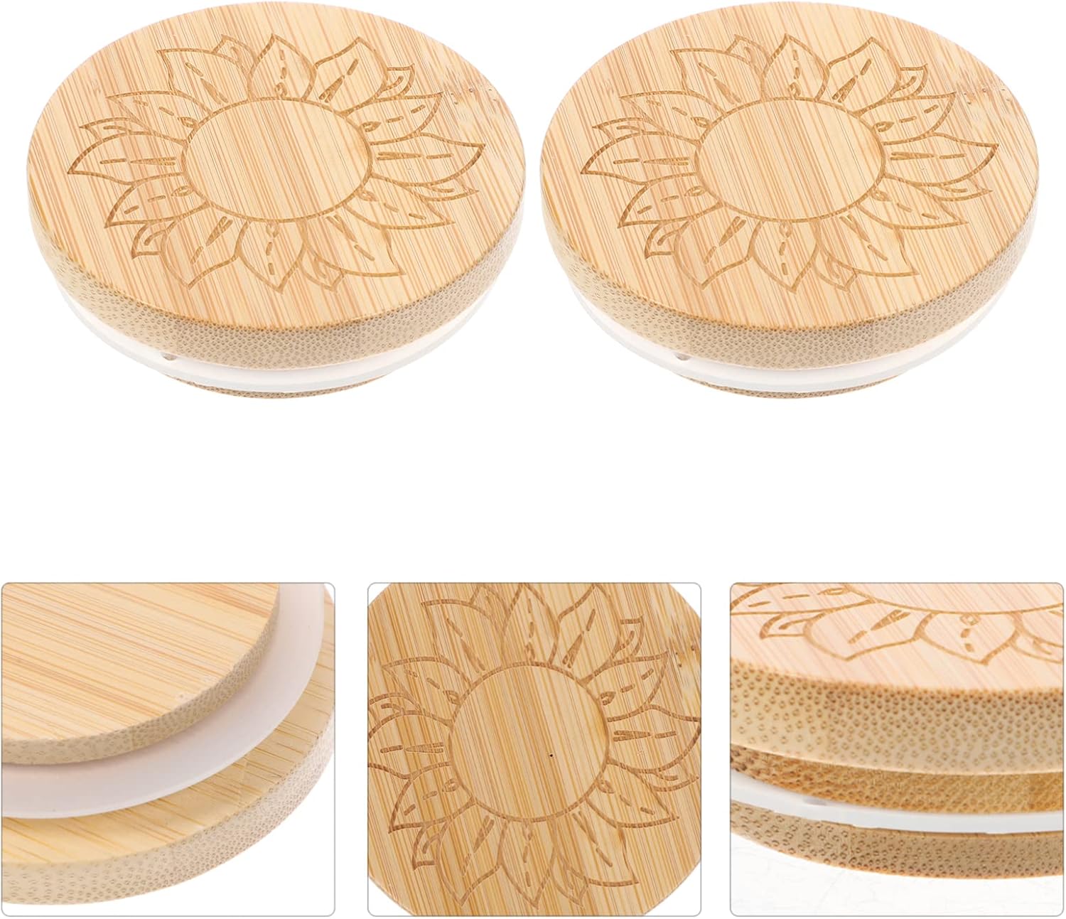 PRETYZOOM 8pcs Airtight Lid Glass Jar Covers for Storage and Baking