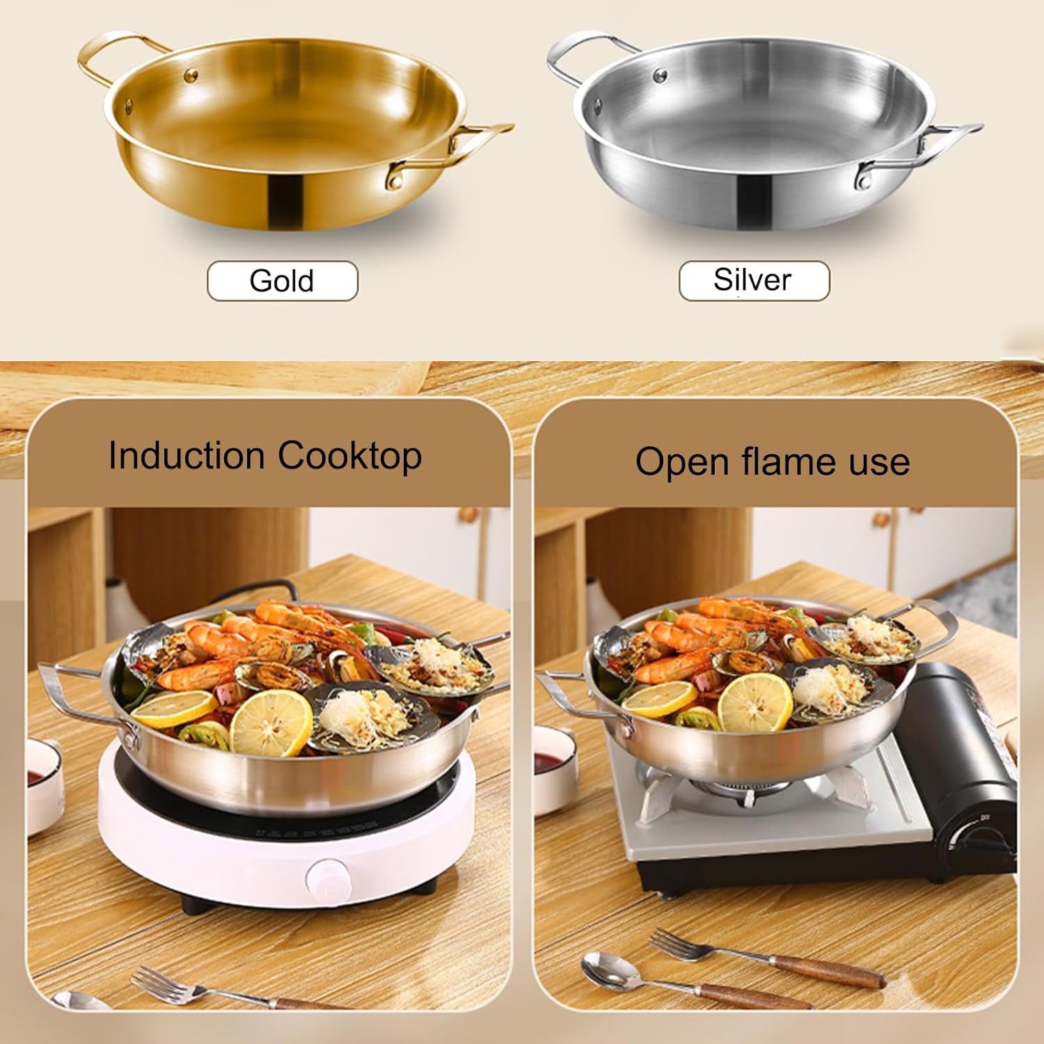 Korean Ramen Noodle Pot - Stainless Steel Multi-Purpose Stockpot