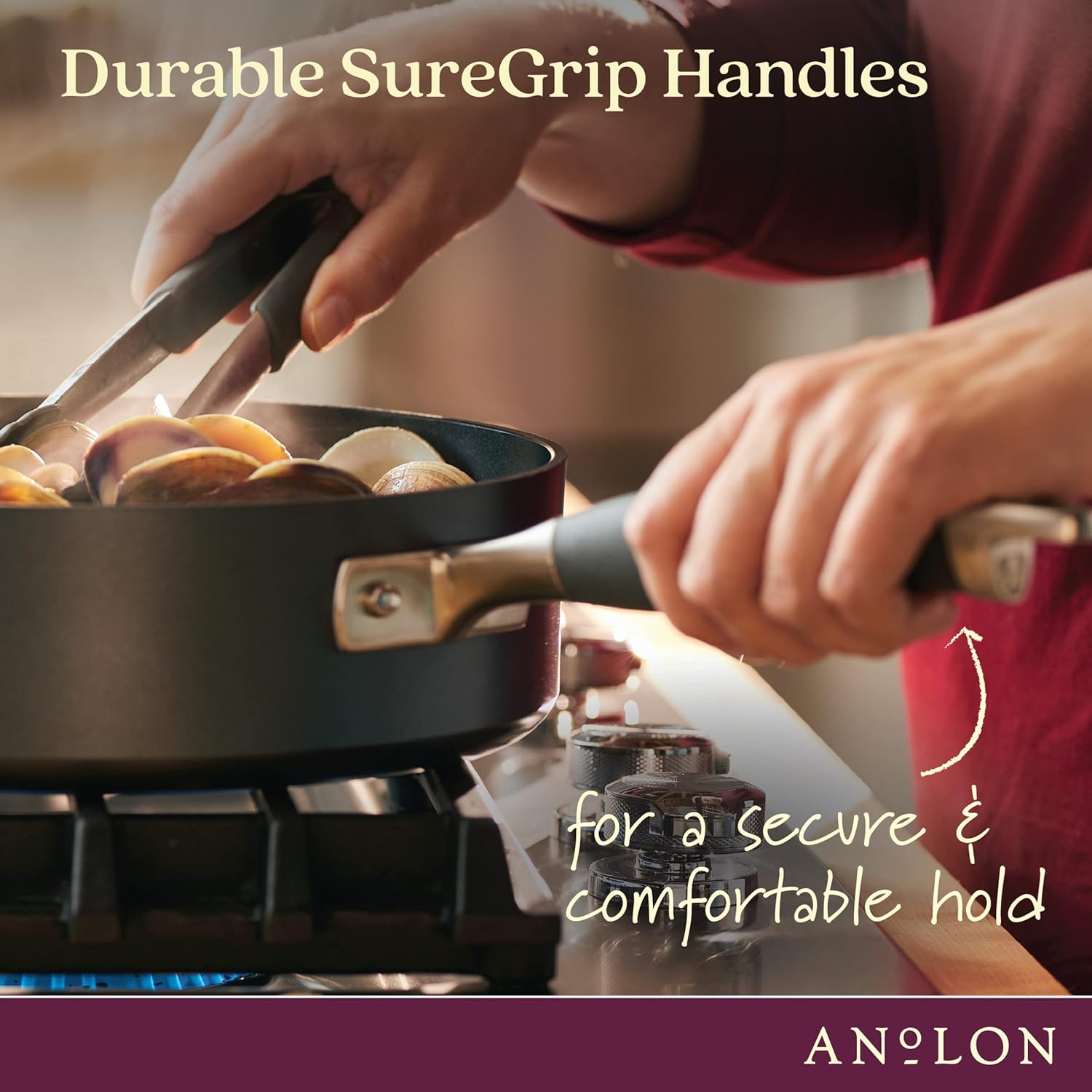 Anolon Advanced Home Hard-Anodized Nonstick Wide Stock Pot Moonstone
