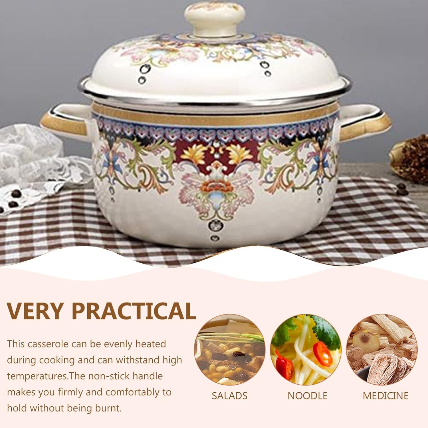 XgxozHigh-Quality Nonstick Stockpot with Lid Oven Safe Heat Retaining