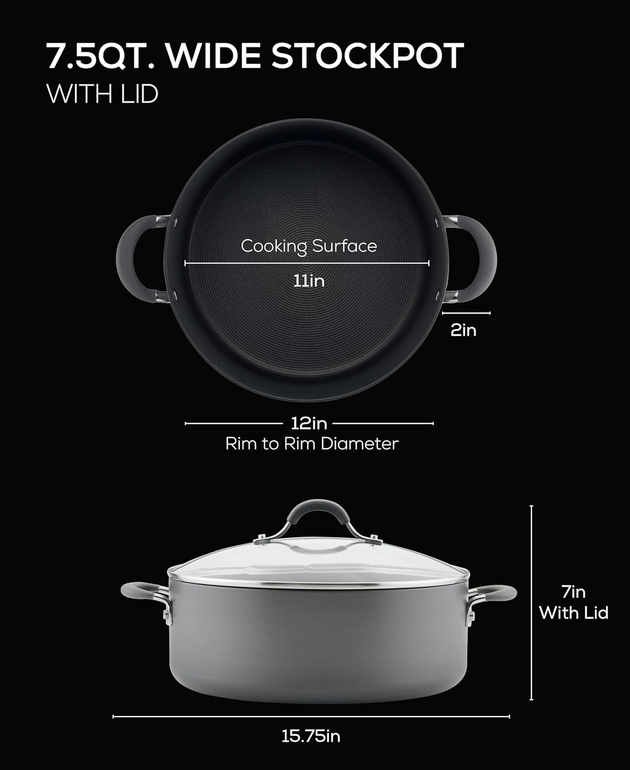 Circulon Elementum Hard Anodized Nonstick Stock Pot Easy to Clean