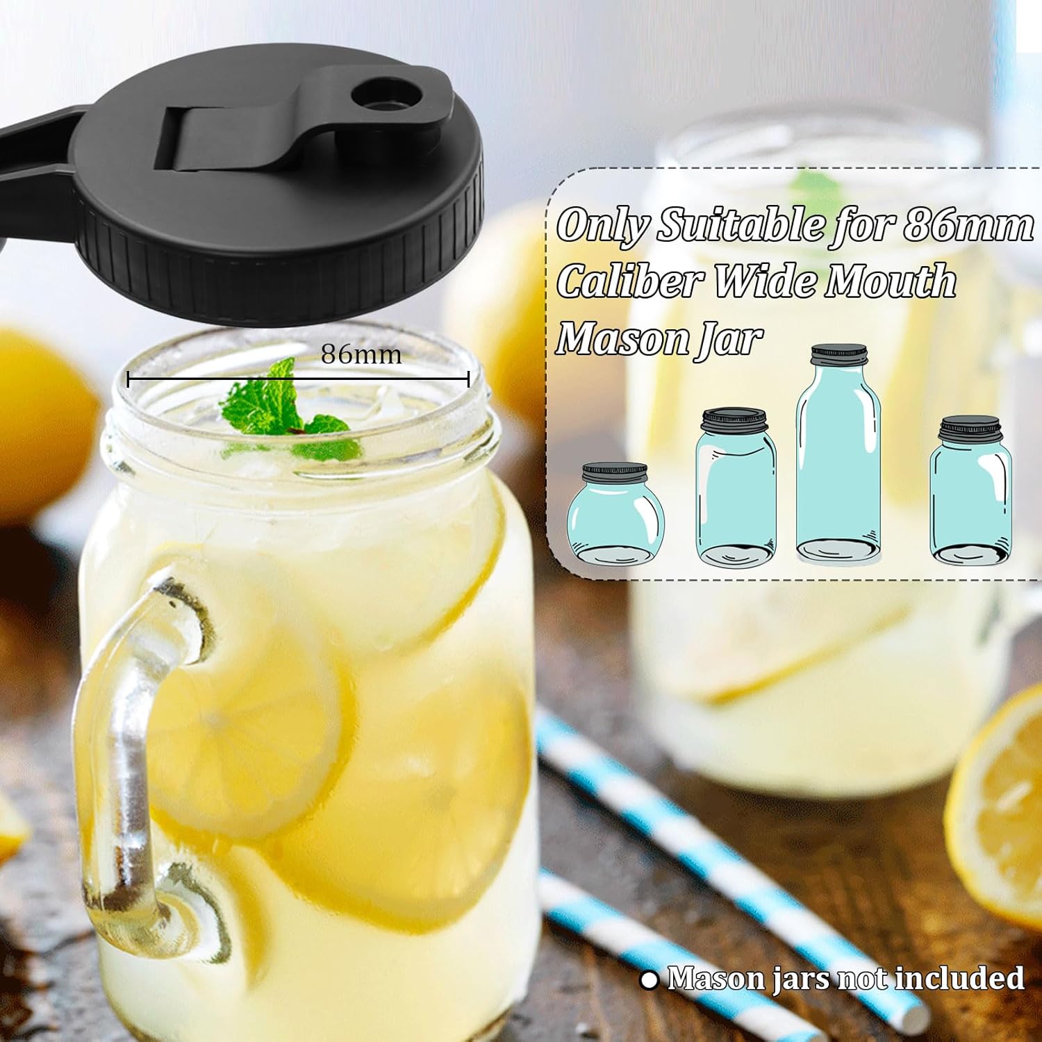 Durable Mason Jar Lids - Pour Spout Leak-Proof Reusable