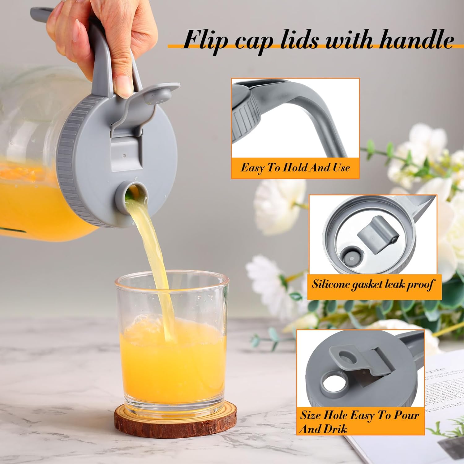 Dandat Mason Jar Lids with Handle