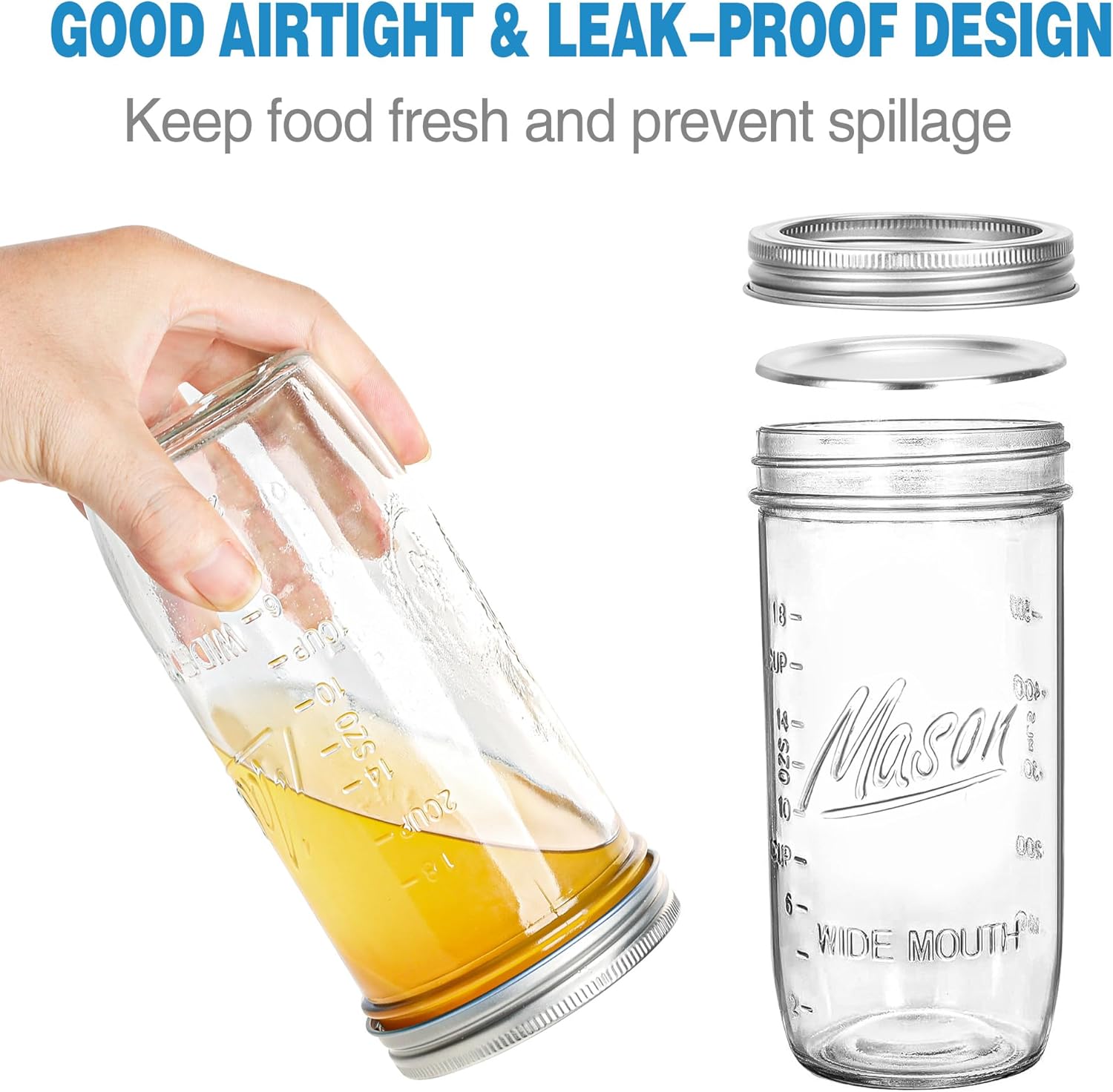 Premium 24oz Mason Jars for Canning More