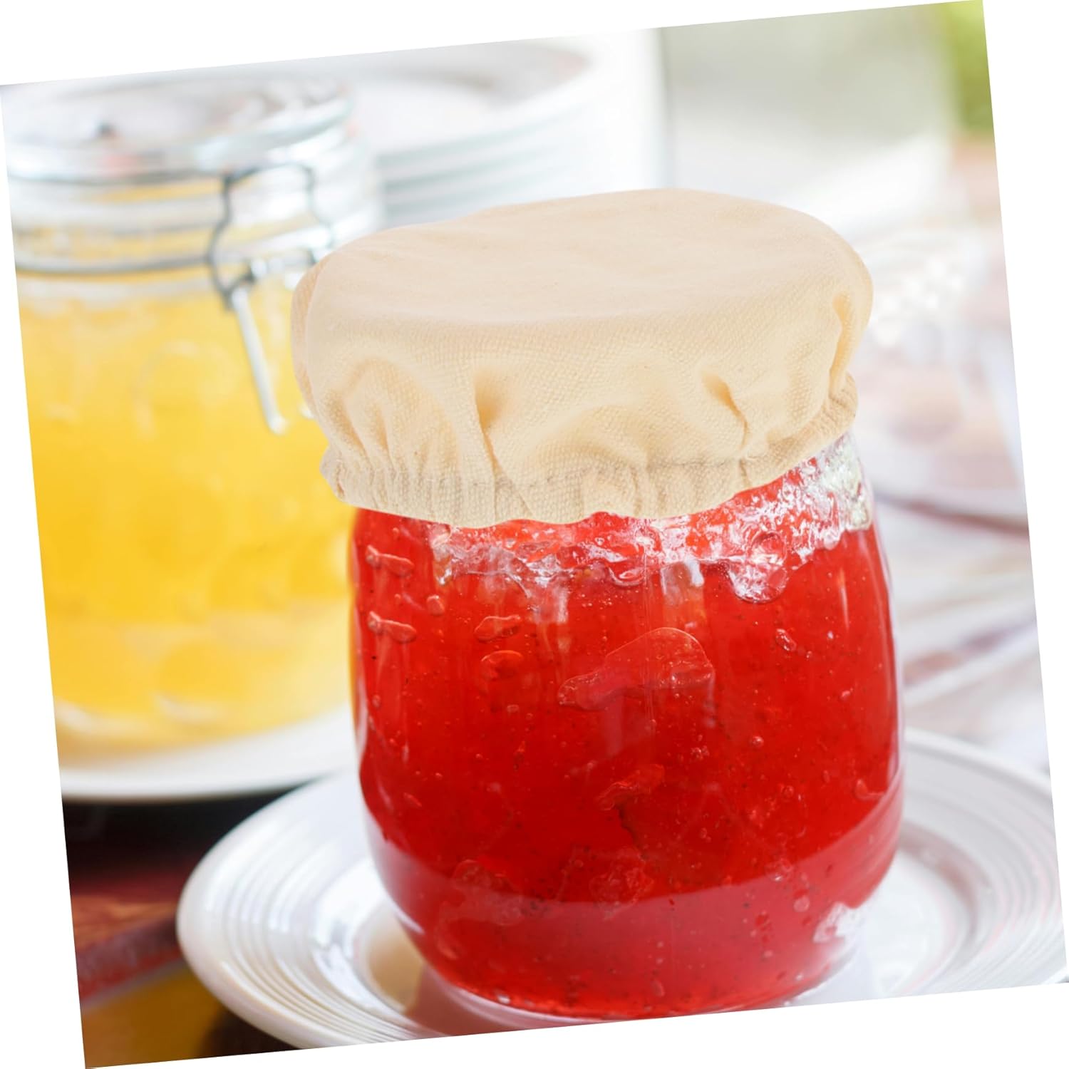KICHOUSE Reusable Canning Lids 4pc Set for Wide Mouth Jars