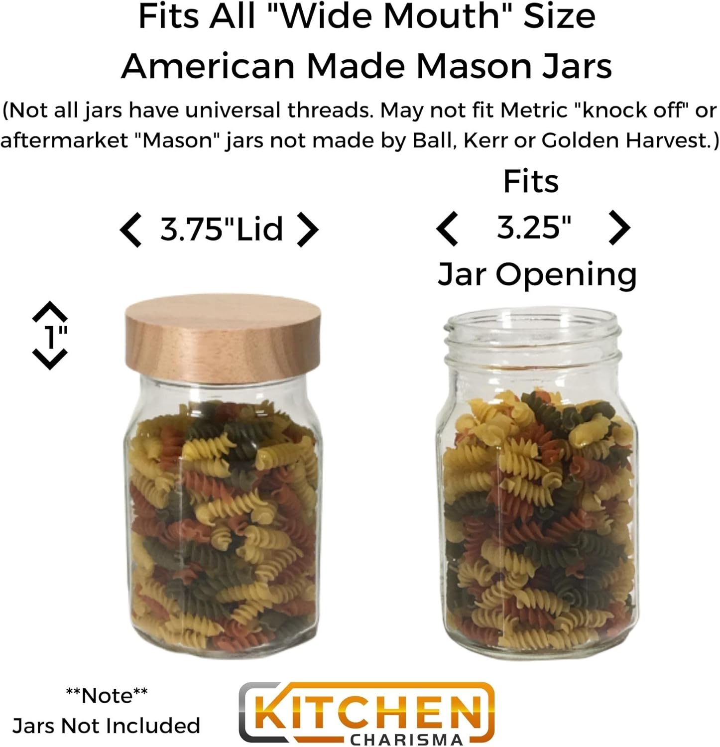 Wide Mouth Mason Jar Lid Set for Ball Jars - Airtight Durable