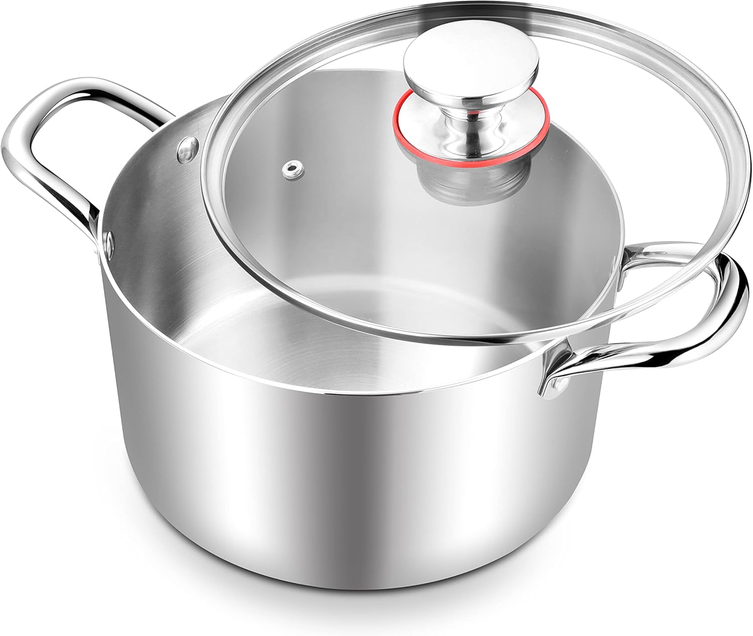 TeamFar 6 Quart Stainless Steel Stock Pot Durable and Heat-Resistant