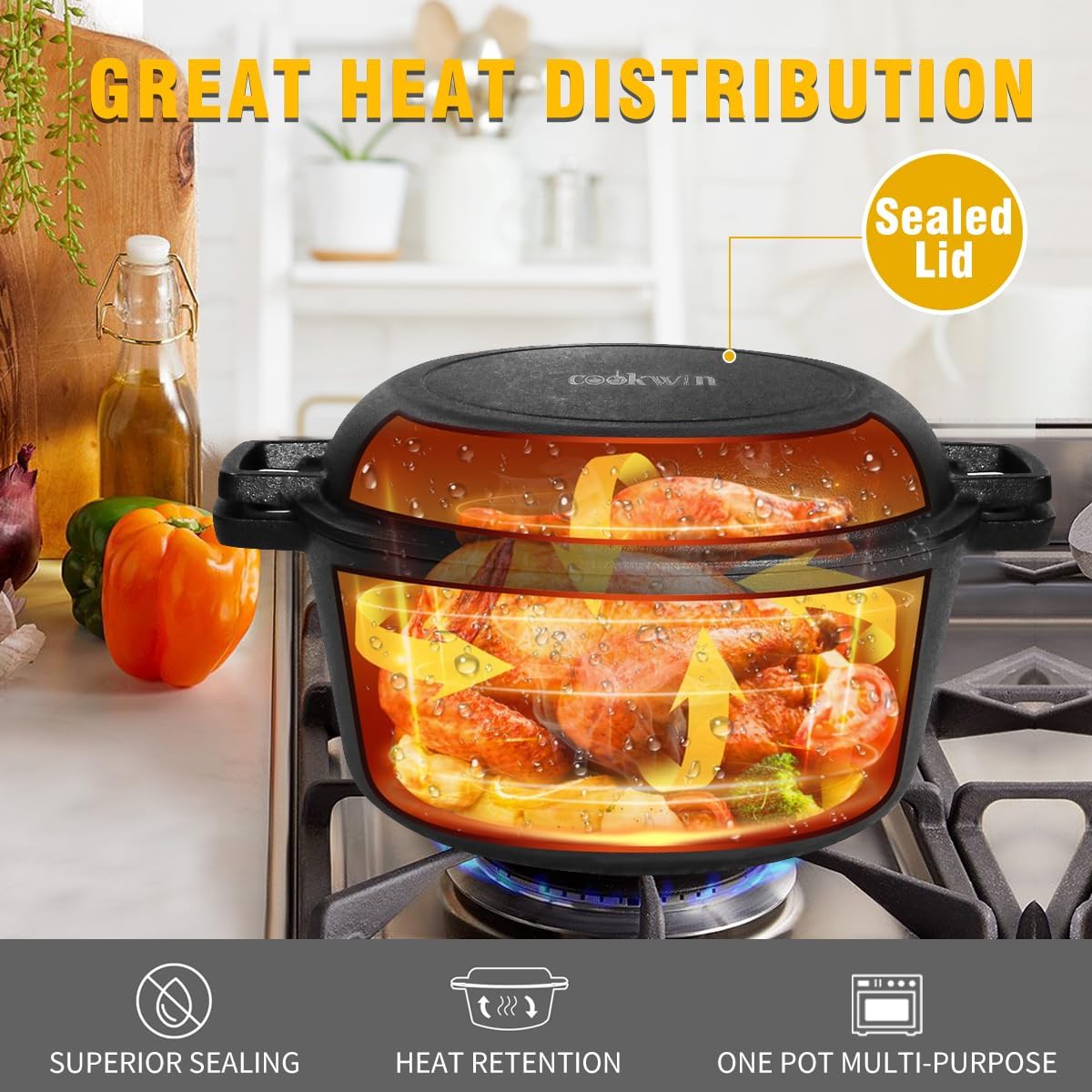 Durable 2-in-1 Dutch Oven Set for Camping Cooking